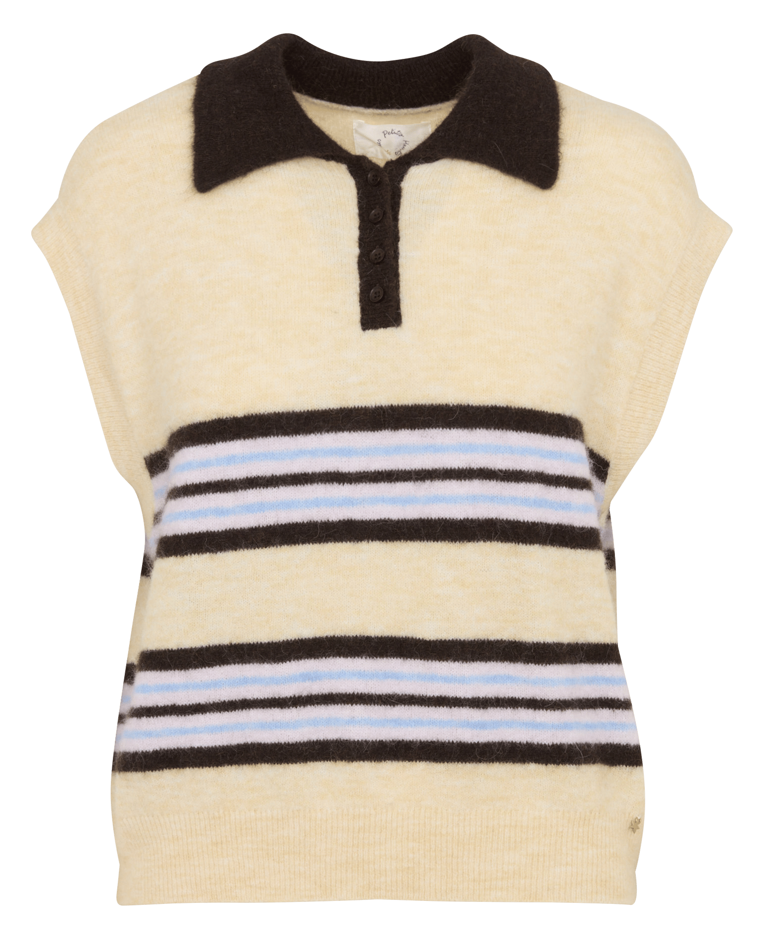 Pull droit sans manches à rayures DES PETITS HAUTS Multicolore