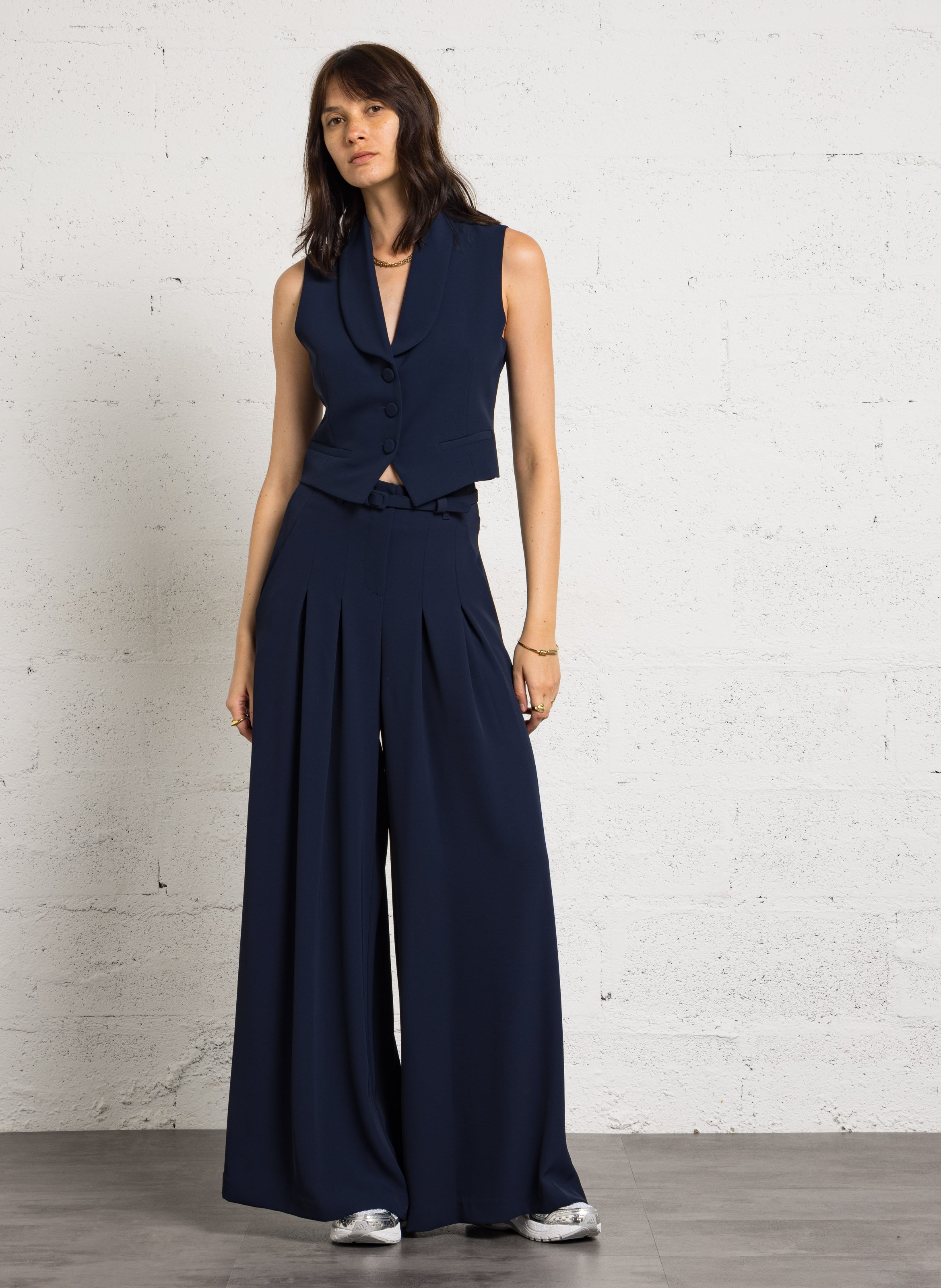Straight shawl-collar cardigan IMPERIAL Blue