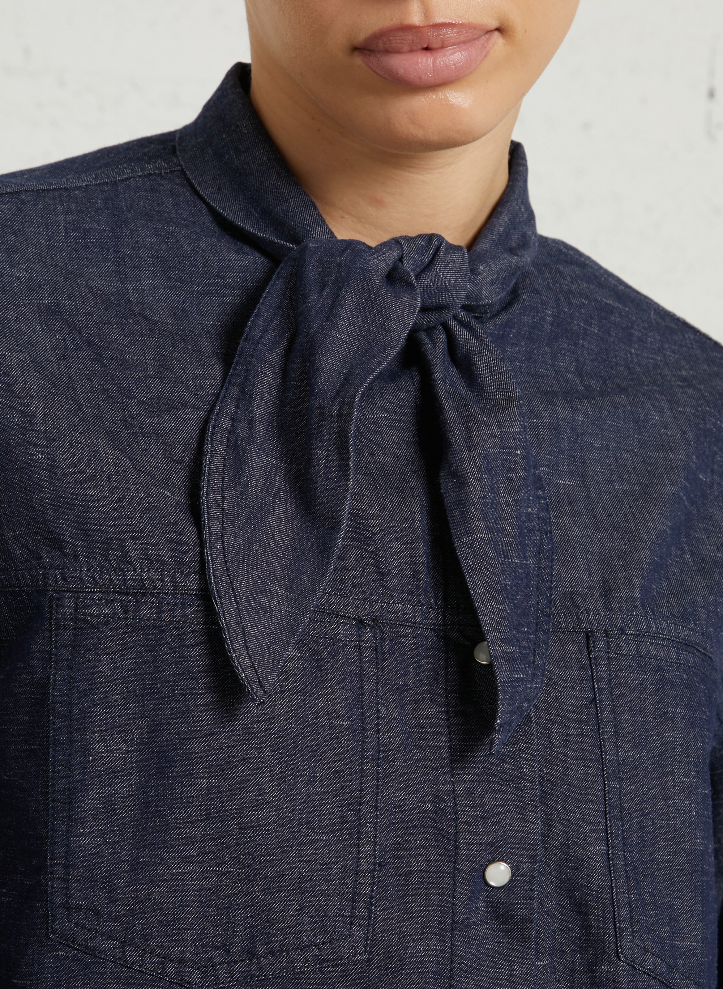 Loose-fitting denim effect blouse JC SOPHIE Blue
