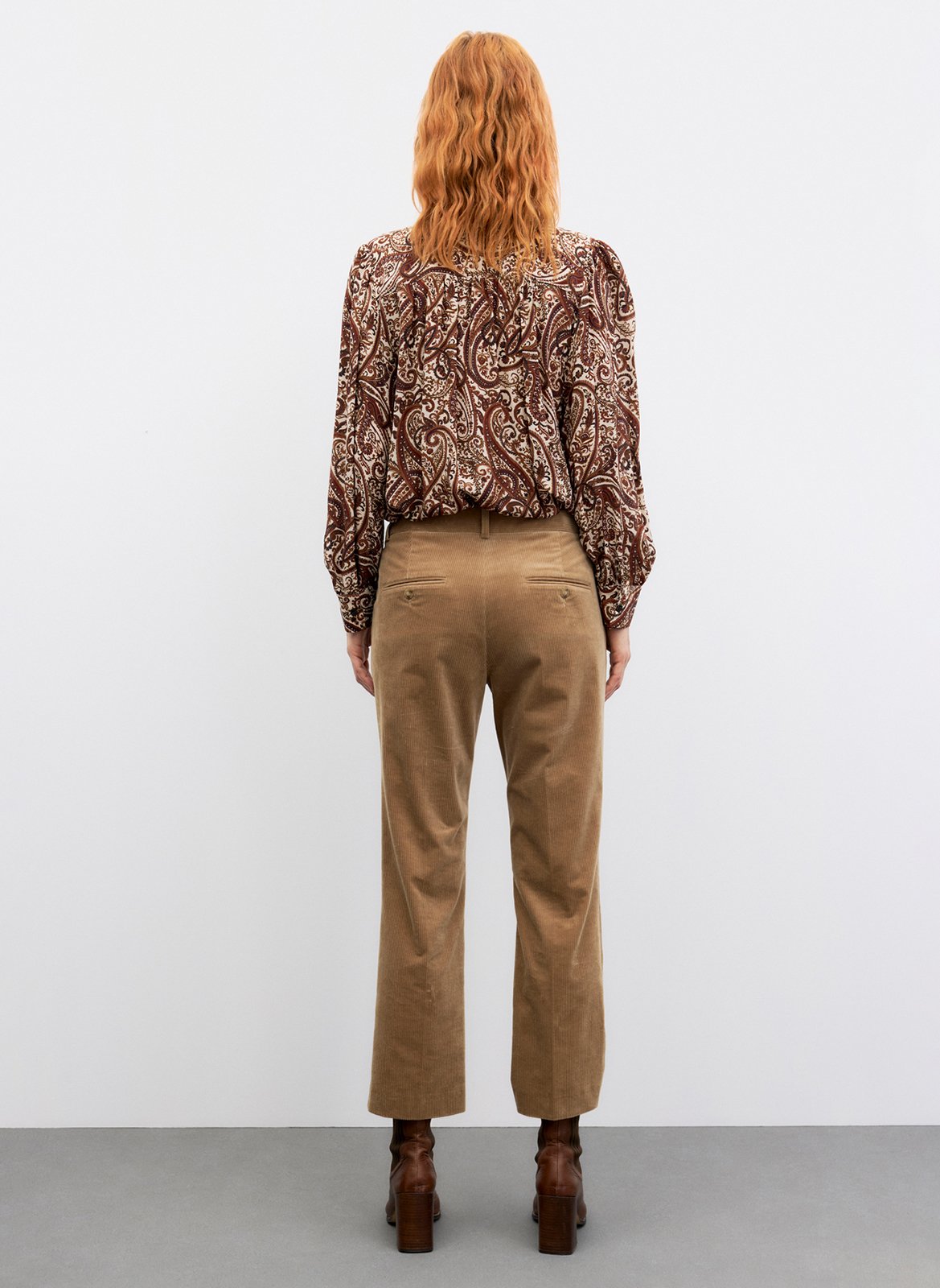 Pantalon droit en coton mélangé GERARD DAREL Marron
