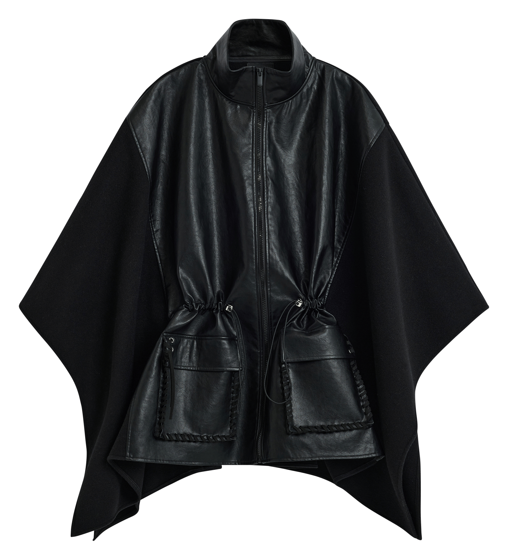 High-neck poncho DESIGUAL Black