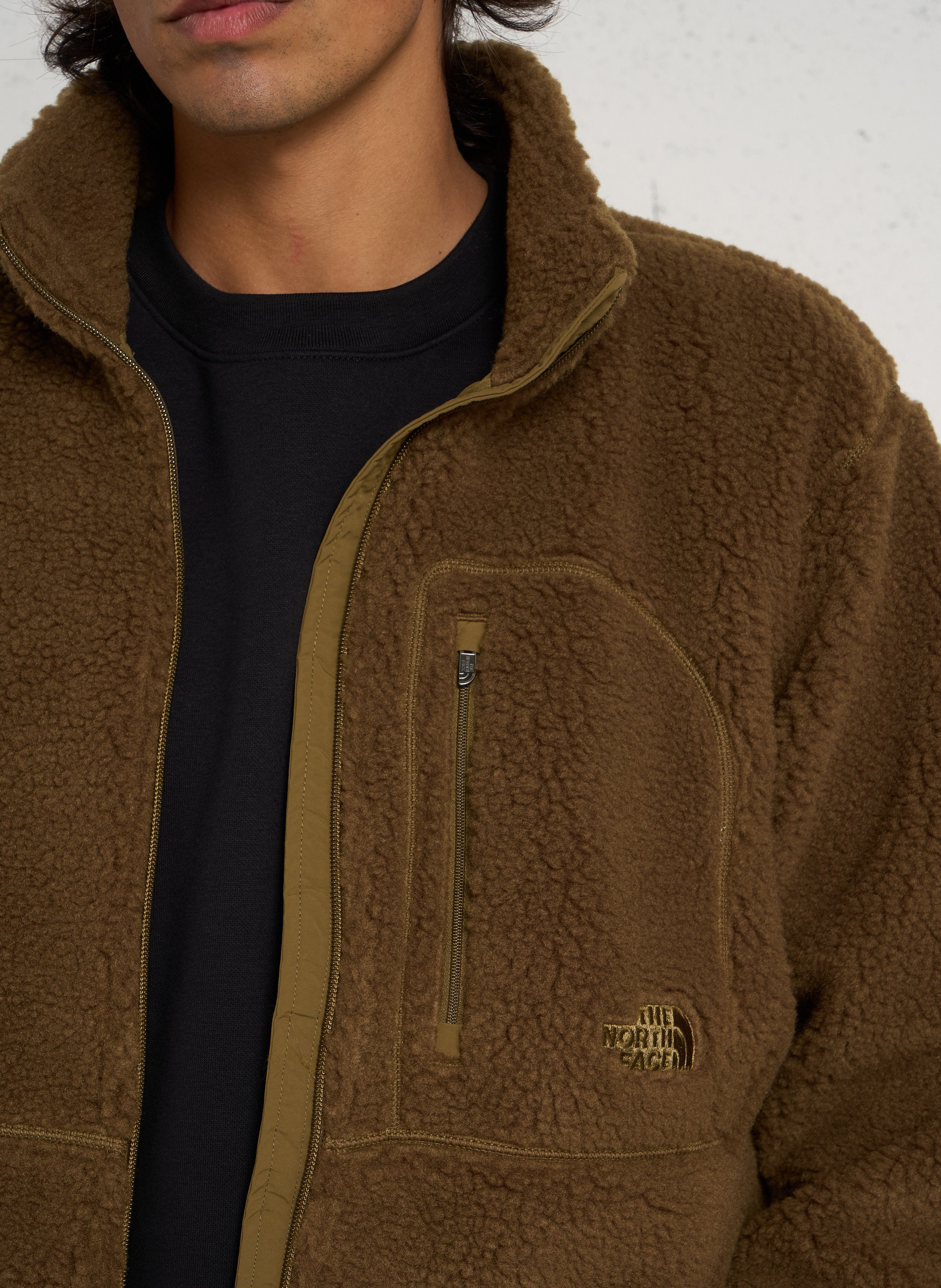 Zip-up high neck fleece jacket THE NORTH FACE Khaki