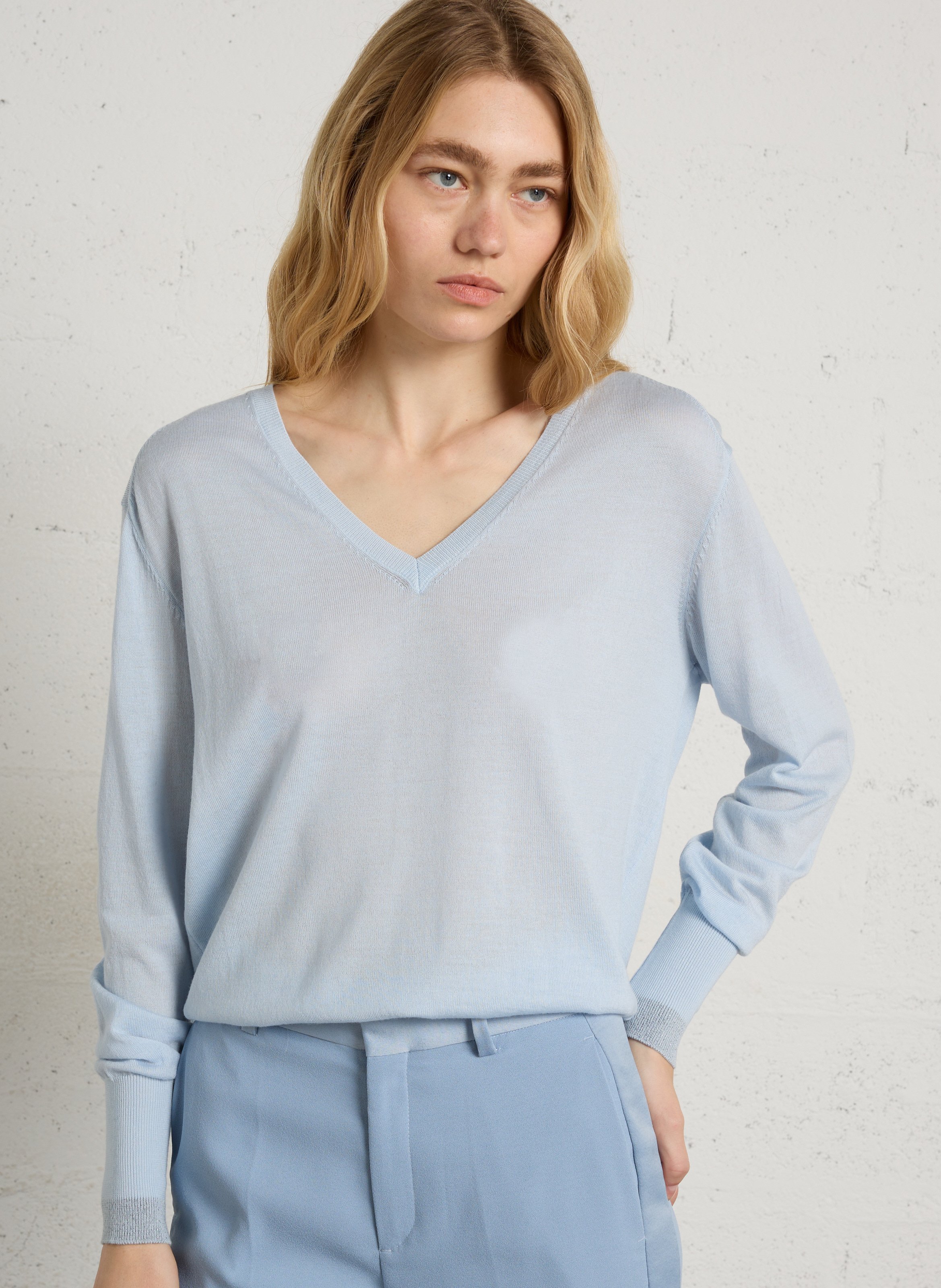 Pull col V en laine IKKS