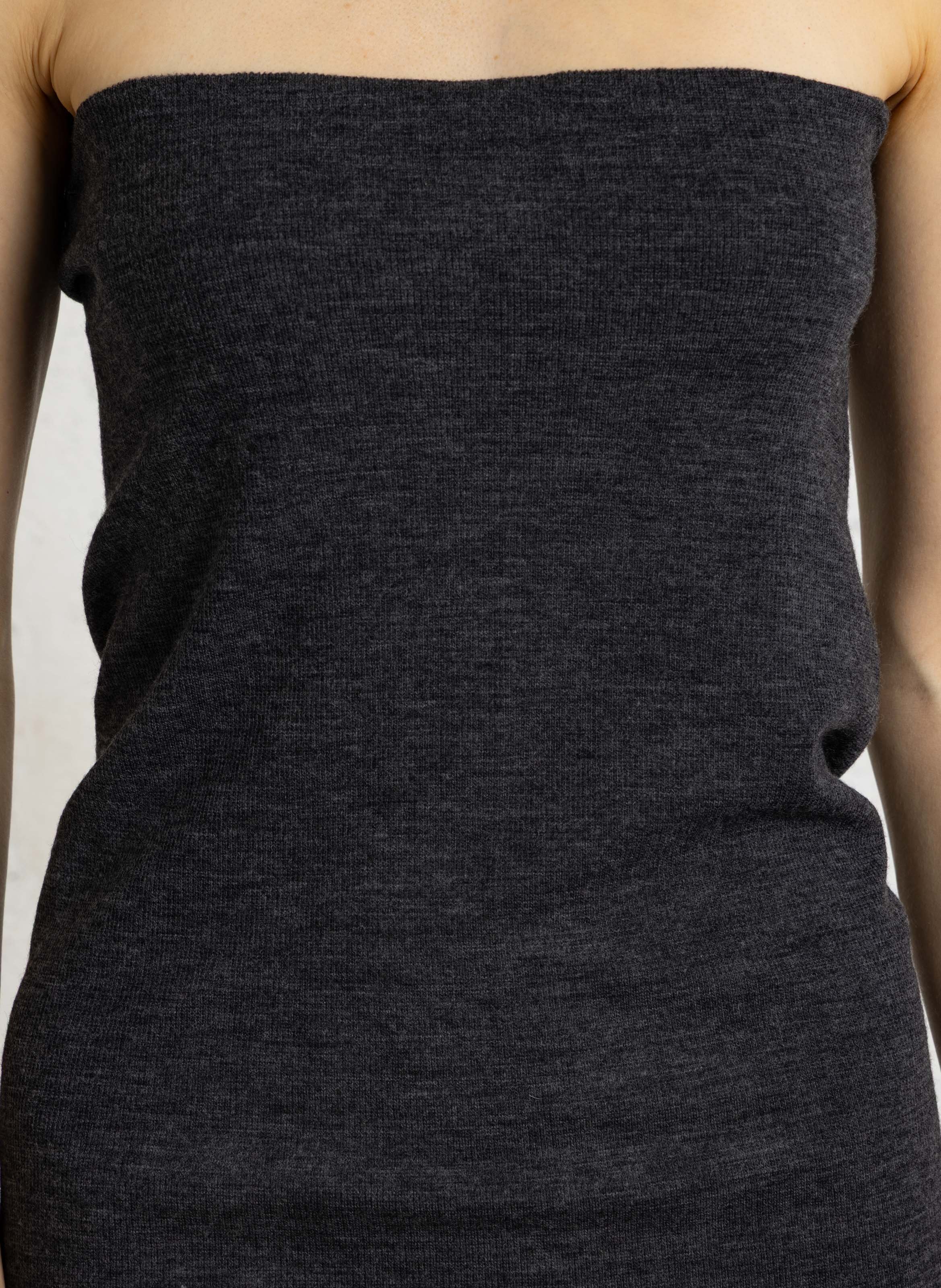 Ribbed wool tube dress SOEUR Grey