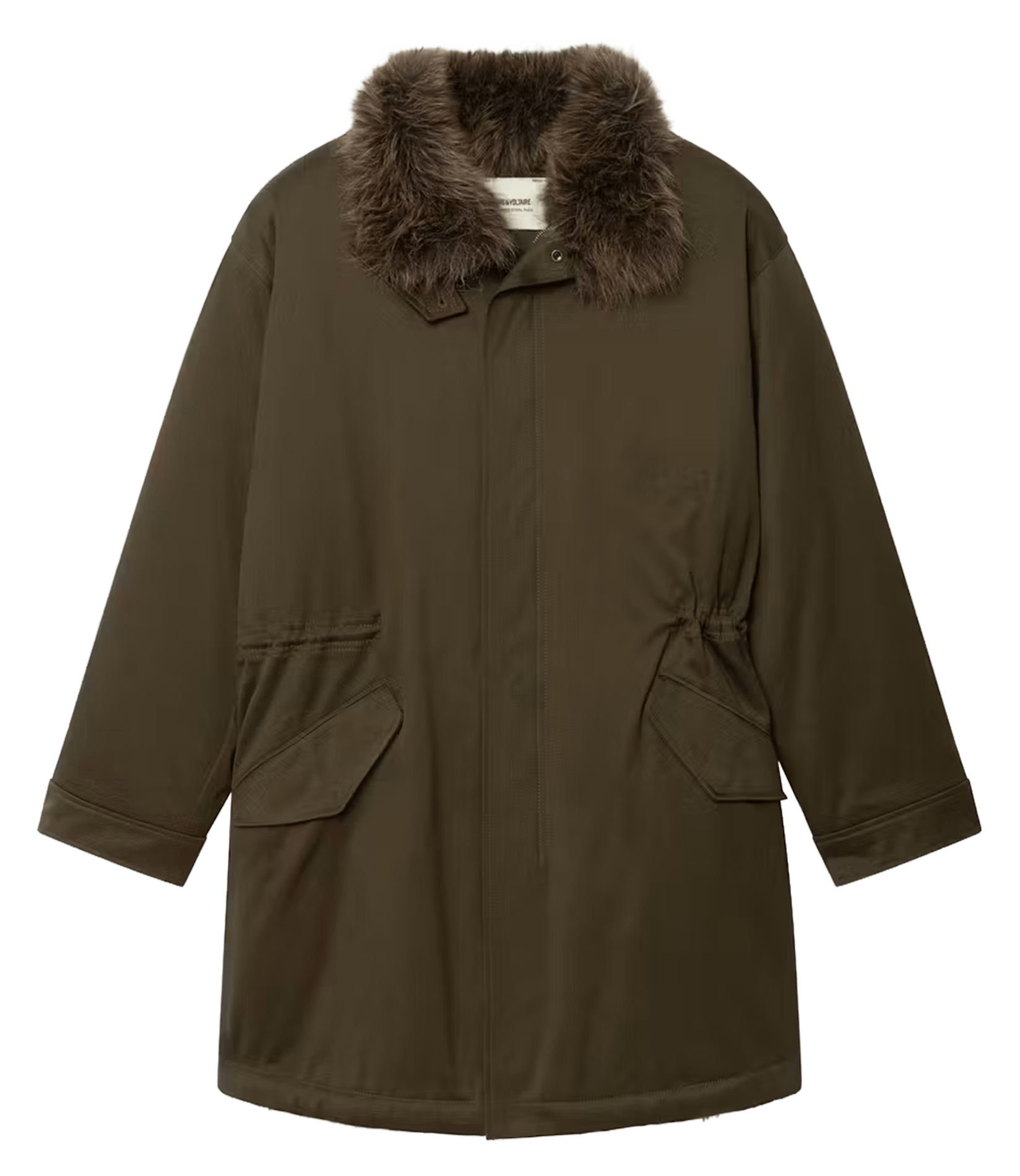 Effen mantel met opstaande kraag en knopen ZADIG&VOLTAIRE Groen