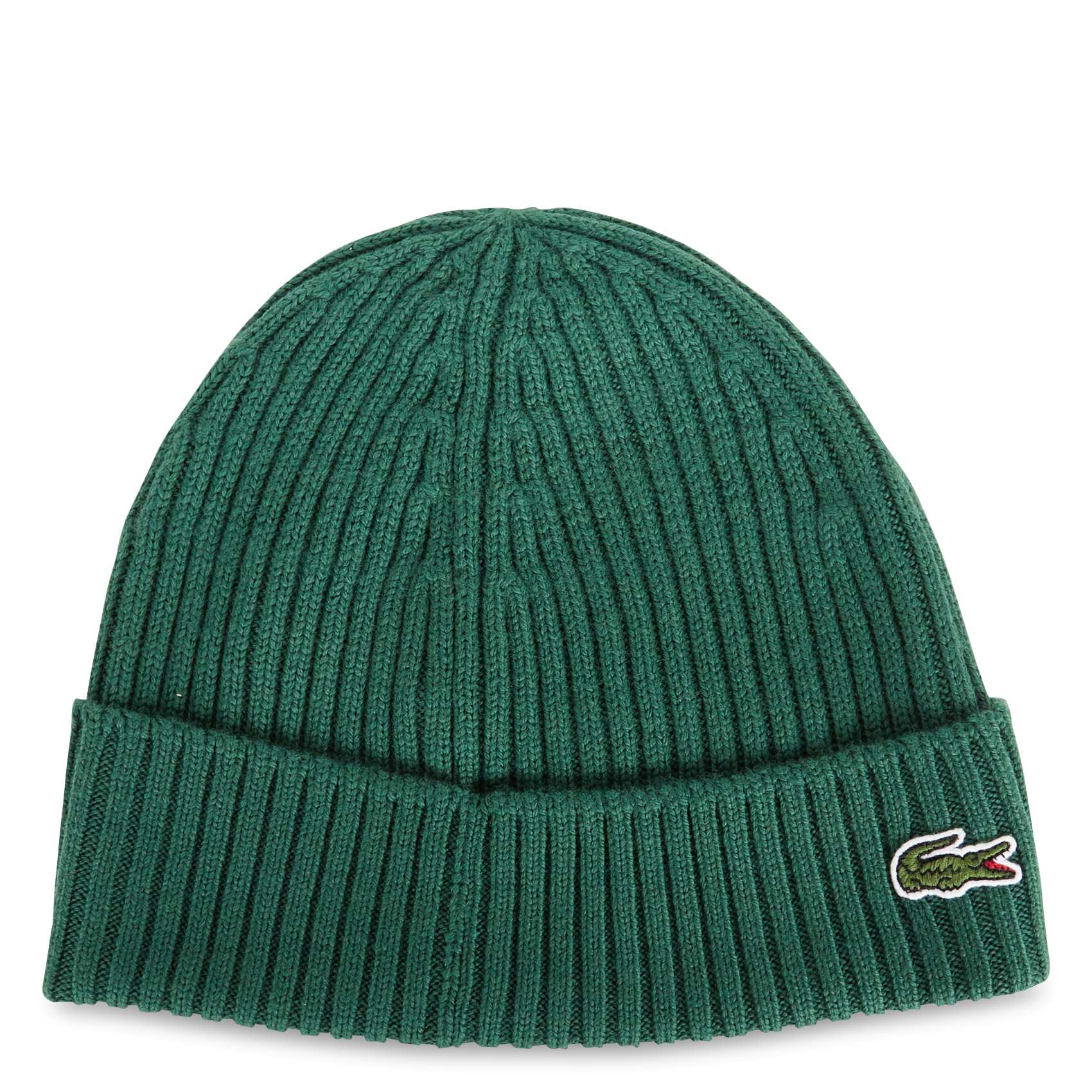 Bonnet en laine côtelée LACOSTE Vert