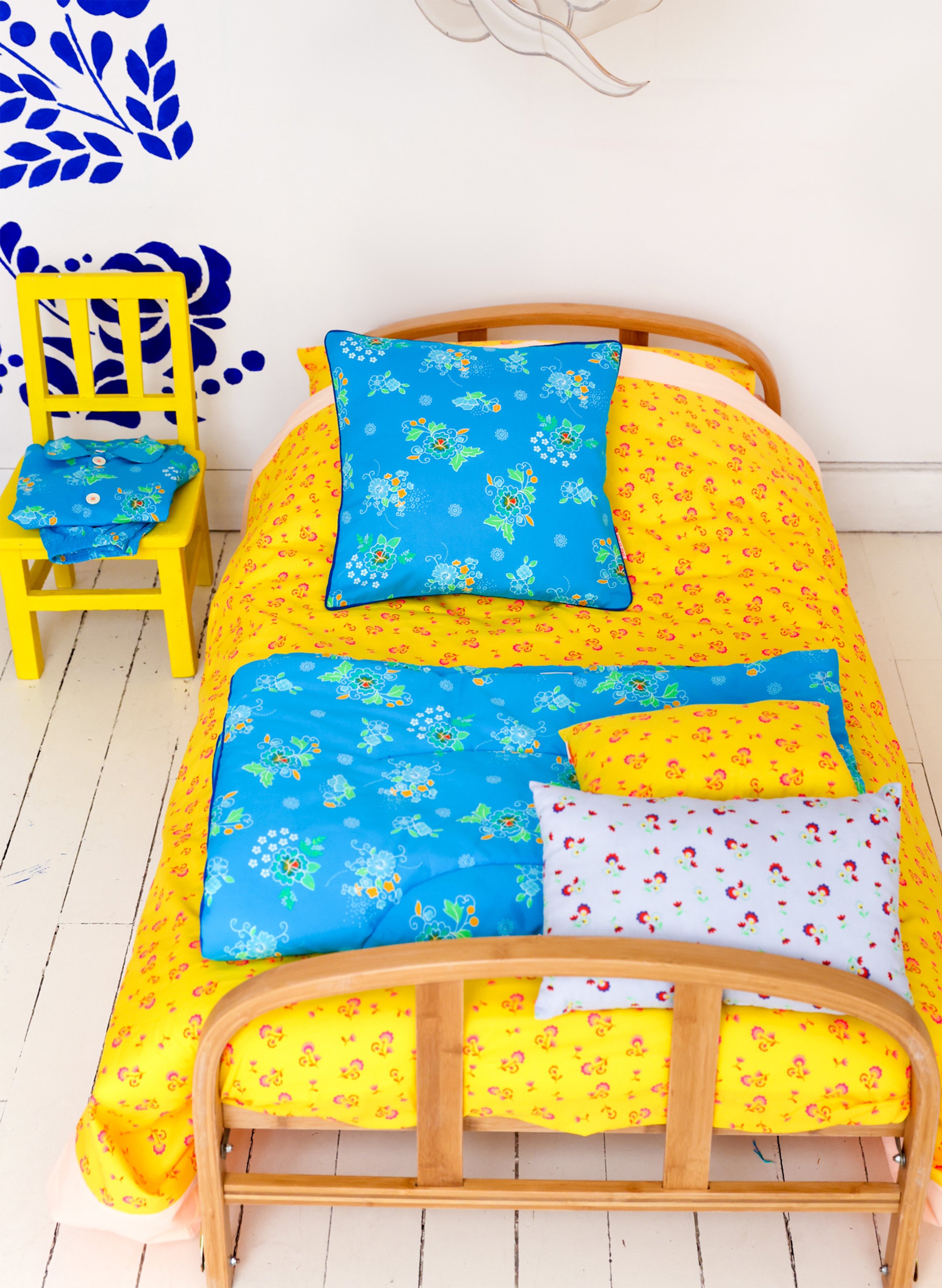 Parure de lit imprimé fleuri en coton - Look 1