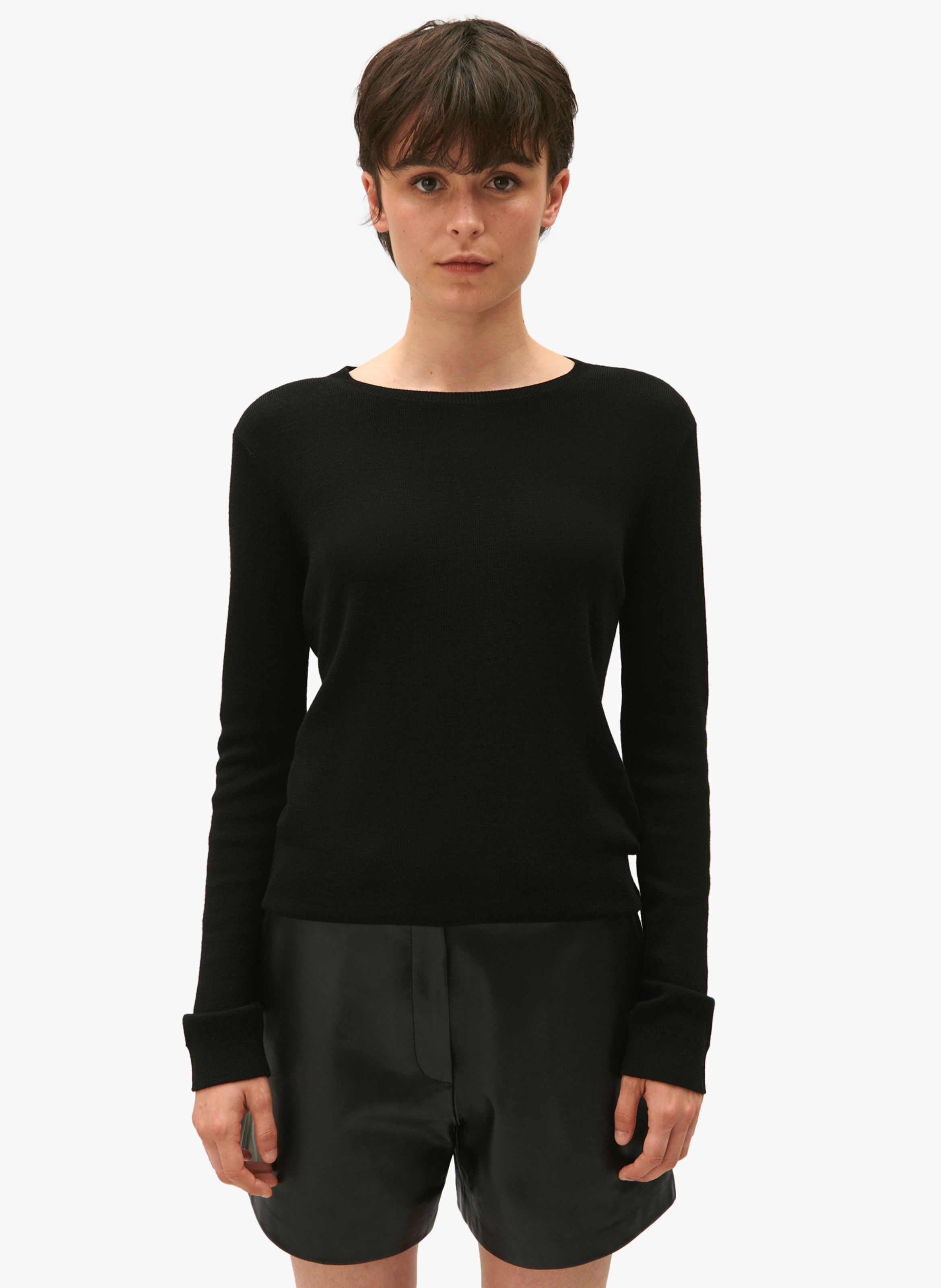 Pull Col Rond En Laine Madoni Noir Claudie Pierlot Femme Place