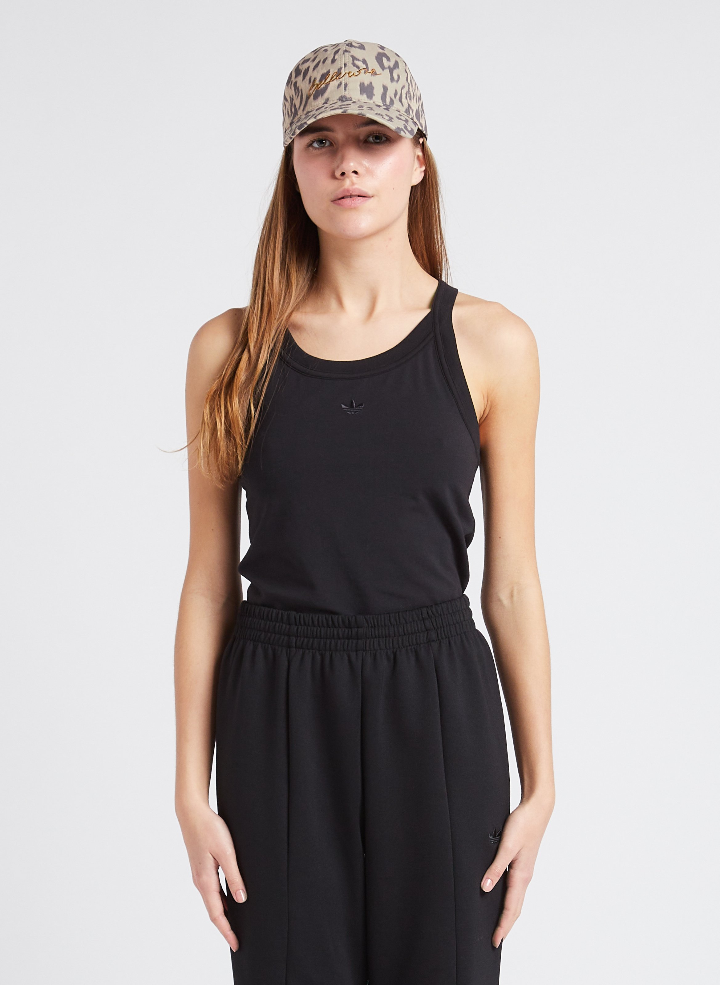 Recht singlet van katoenmix met ronde hals ADIDAS Zwart