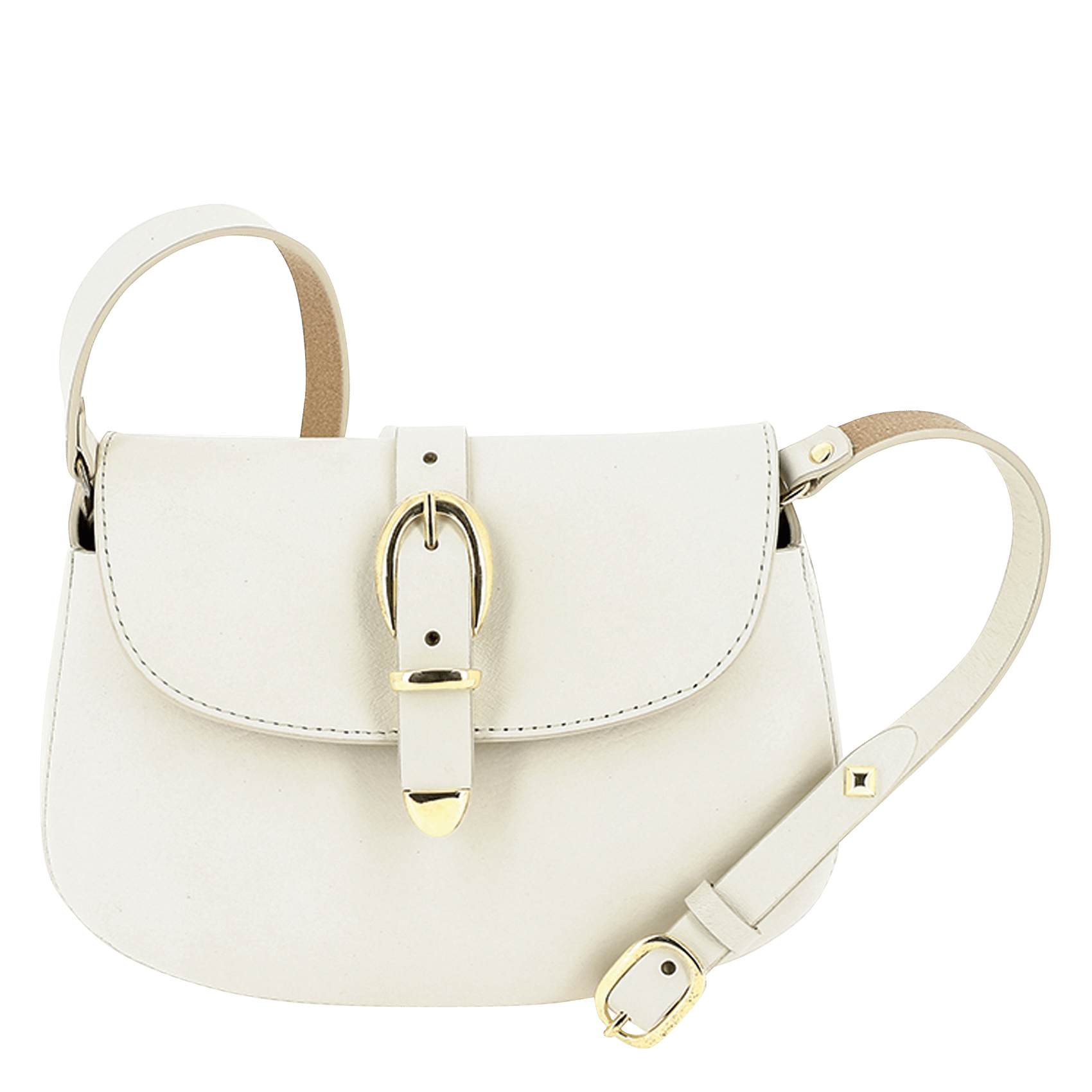 Gladde, leren schoudertas HERBERT FRERE SOEUR Beige