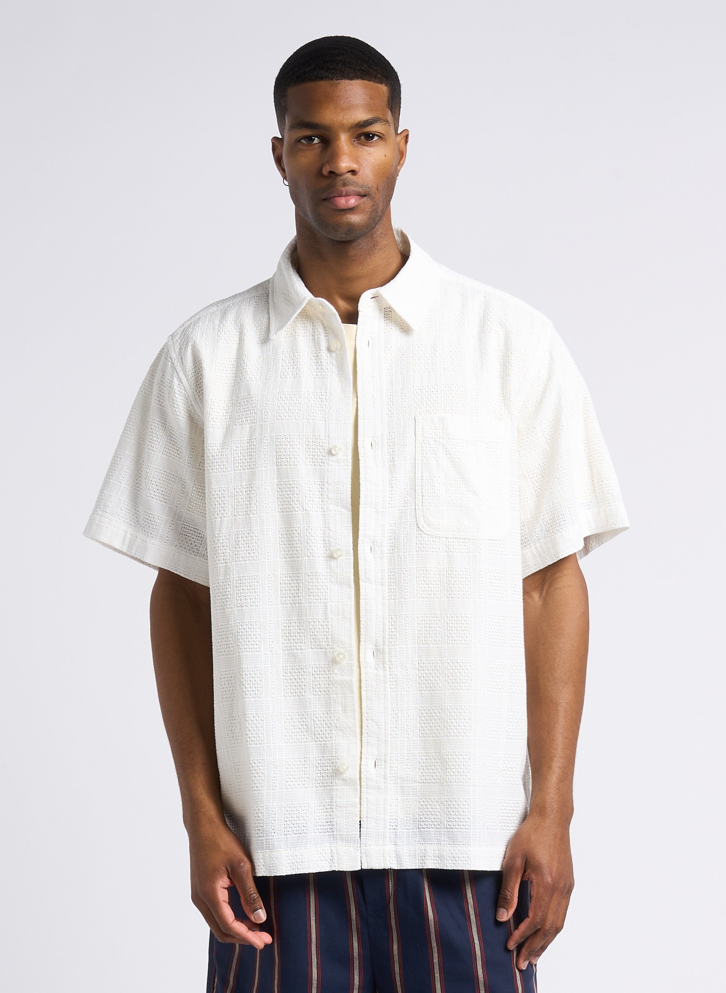 Chemise droite col classique en coton LES DEUX Beige