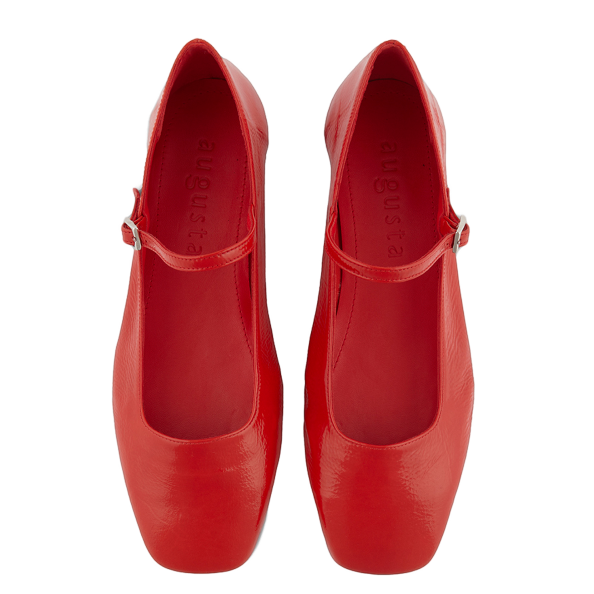 Ballerines en cuir vernis AUGUSTA Rouge