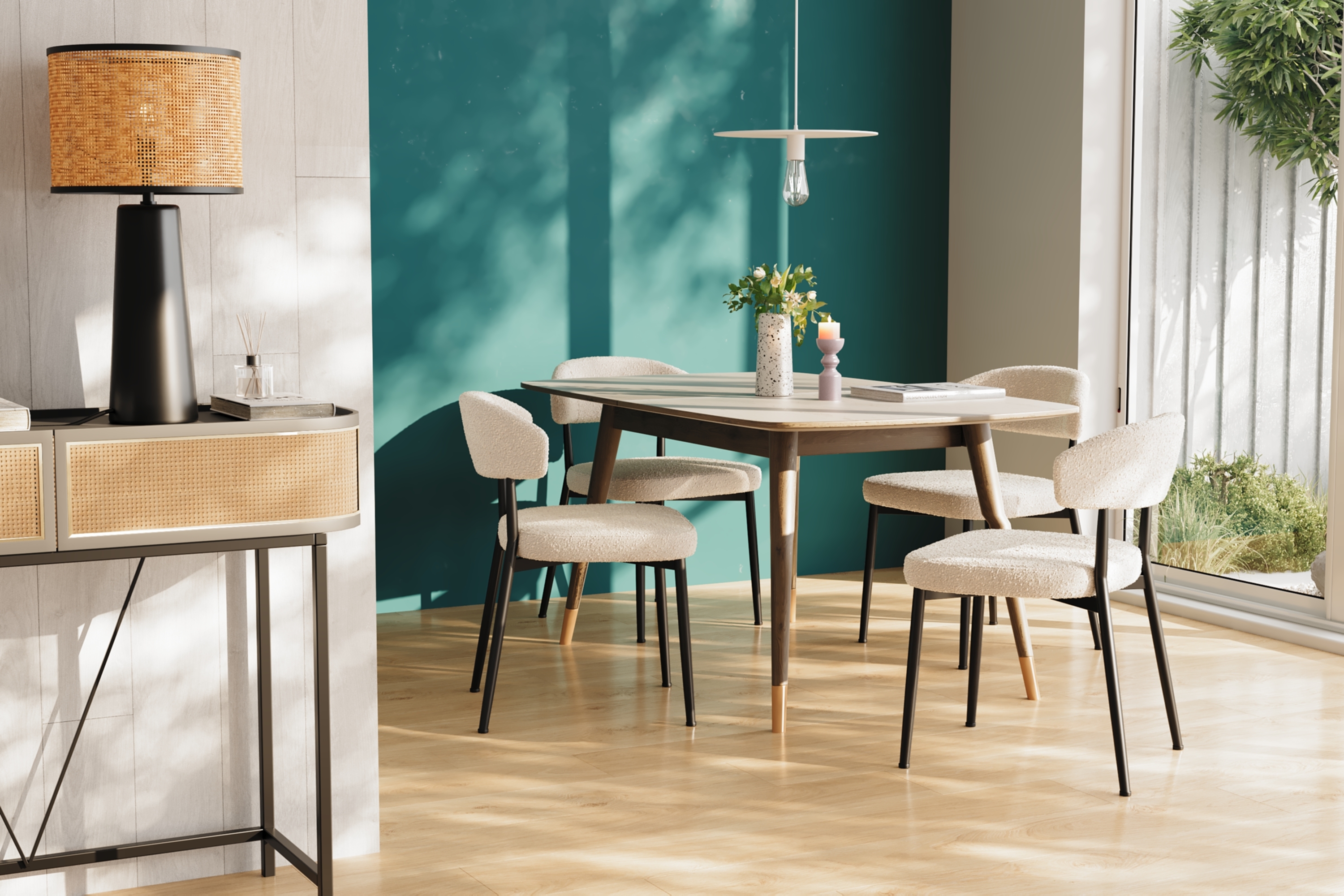 Set of 2 dining room chairs POTIRON PARIS White