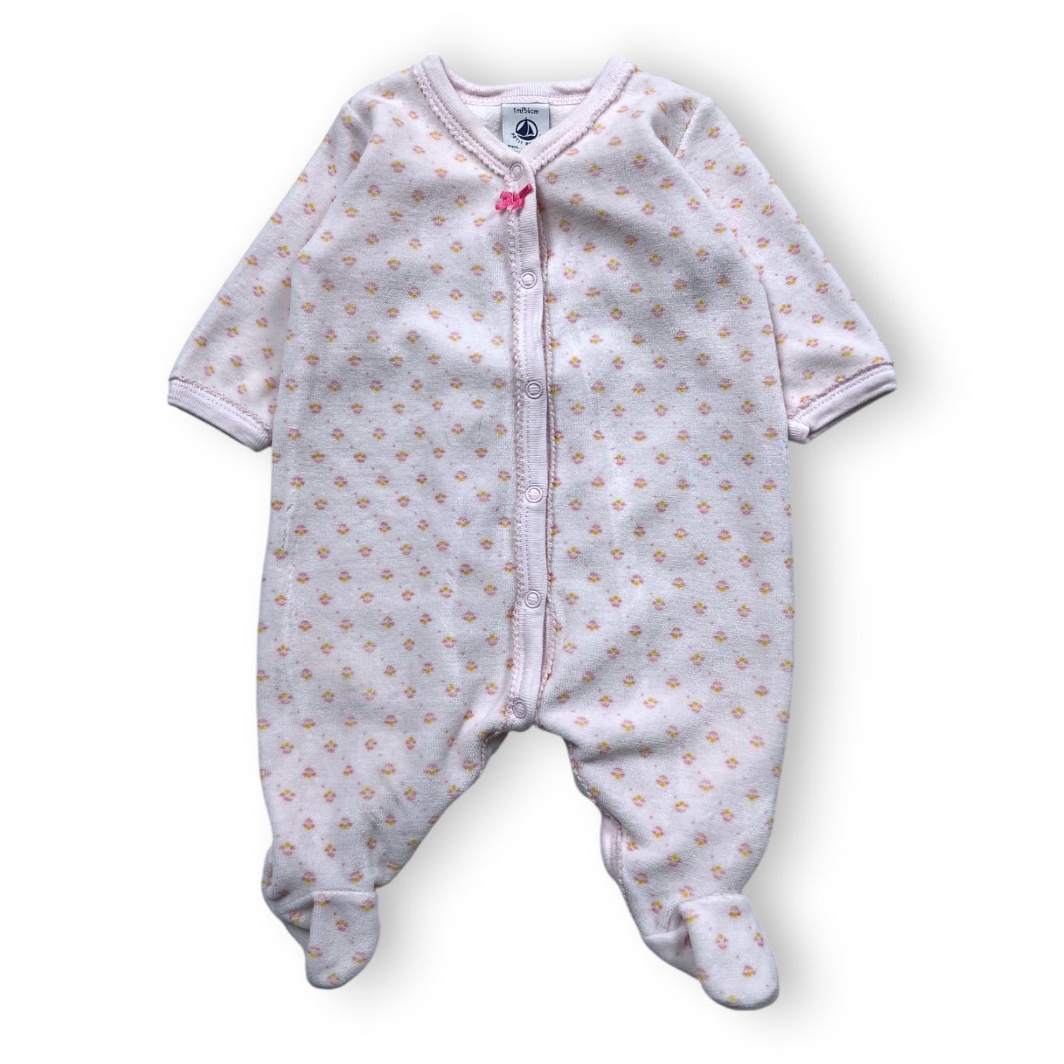 Pink baby pajamas - 1 month PETIT BATEAU - Seconde Main Pink