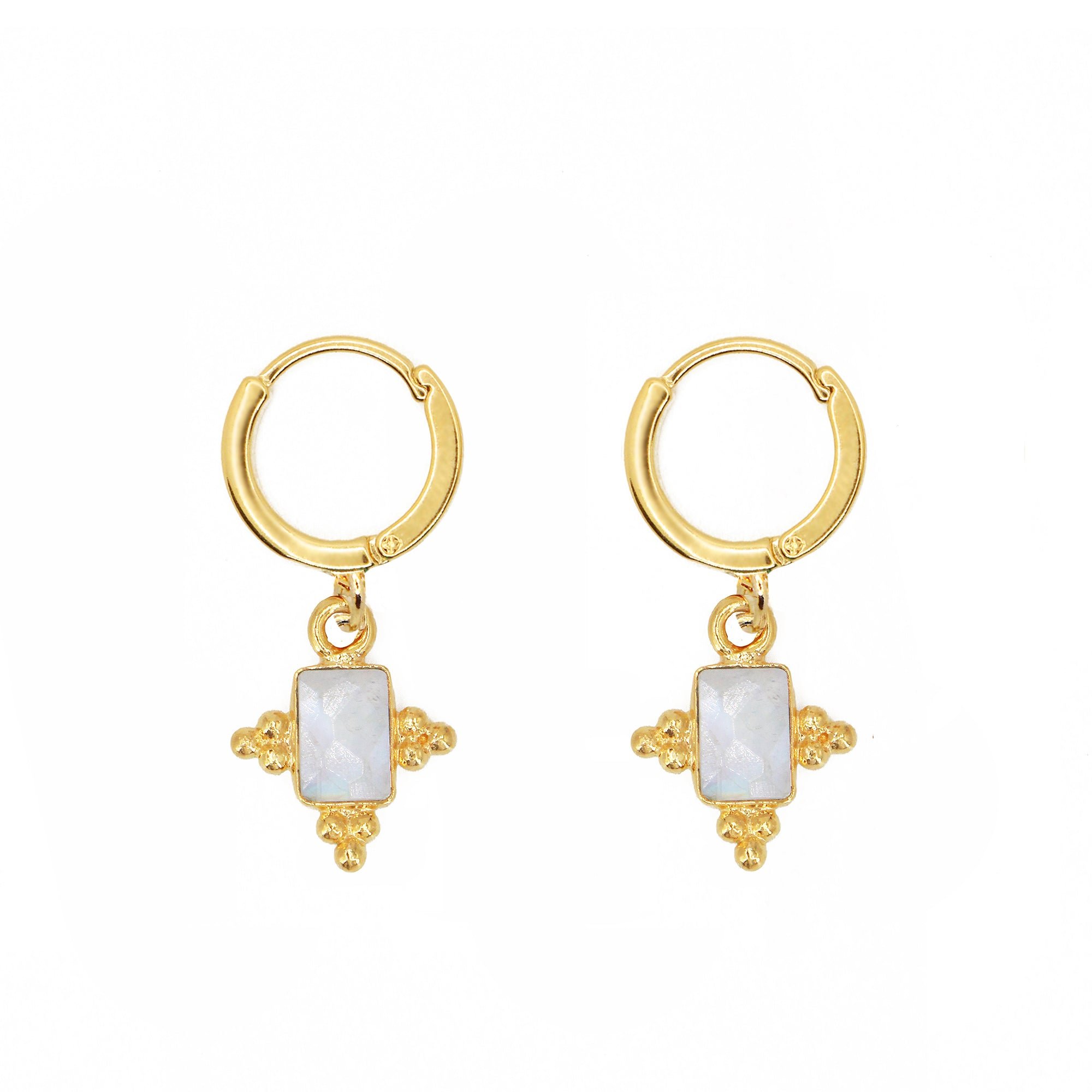 Tiana gold-plated earrings NILAI White