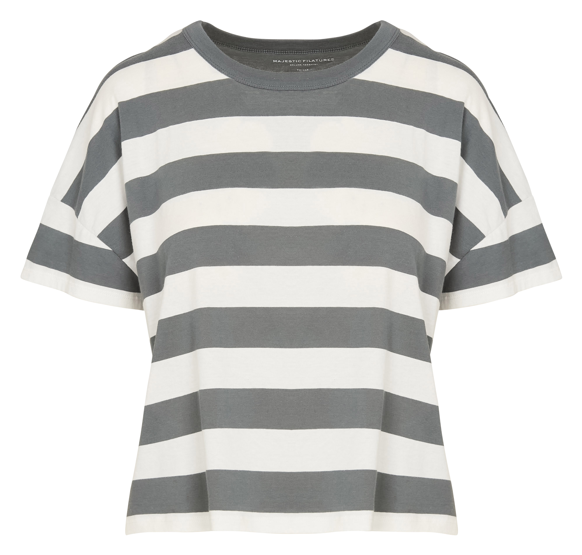 Ruimvallend T-shirt van biokatoen met ronde hals MAJESTIC FILATURES Grijs