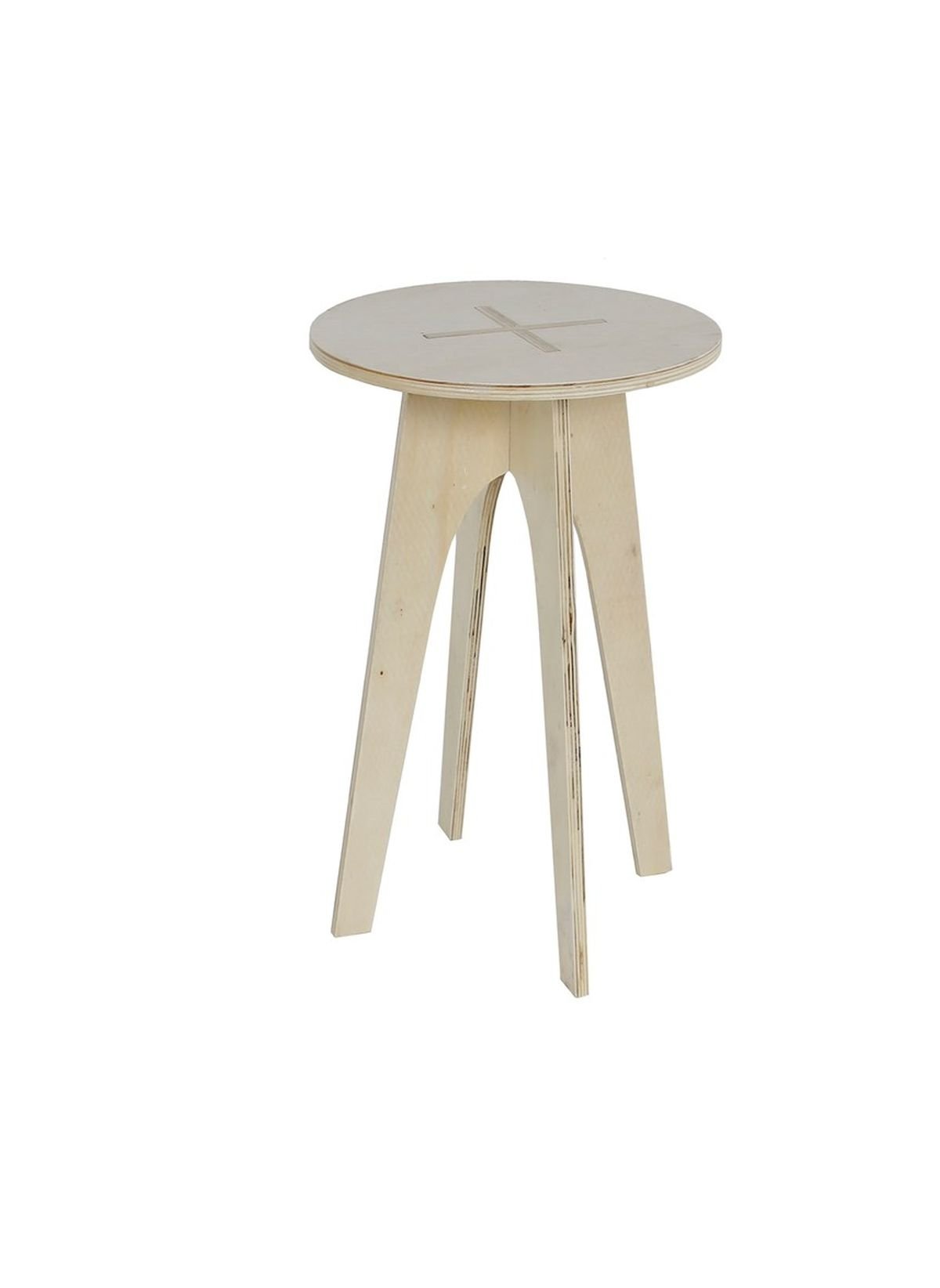 Round plywood stool FACTORY Beige