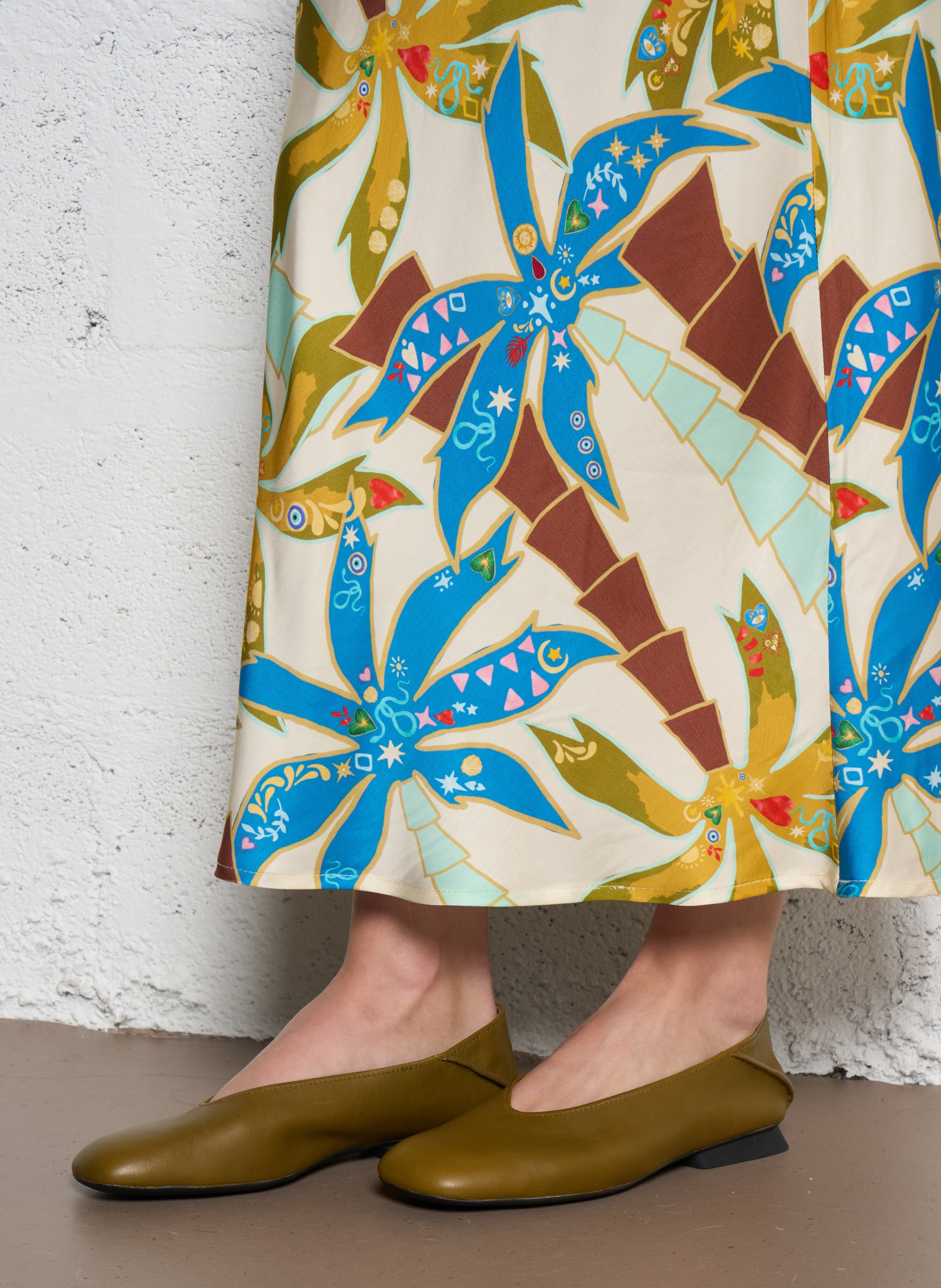 Long printed skirt - Look 1