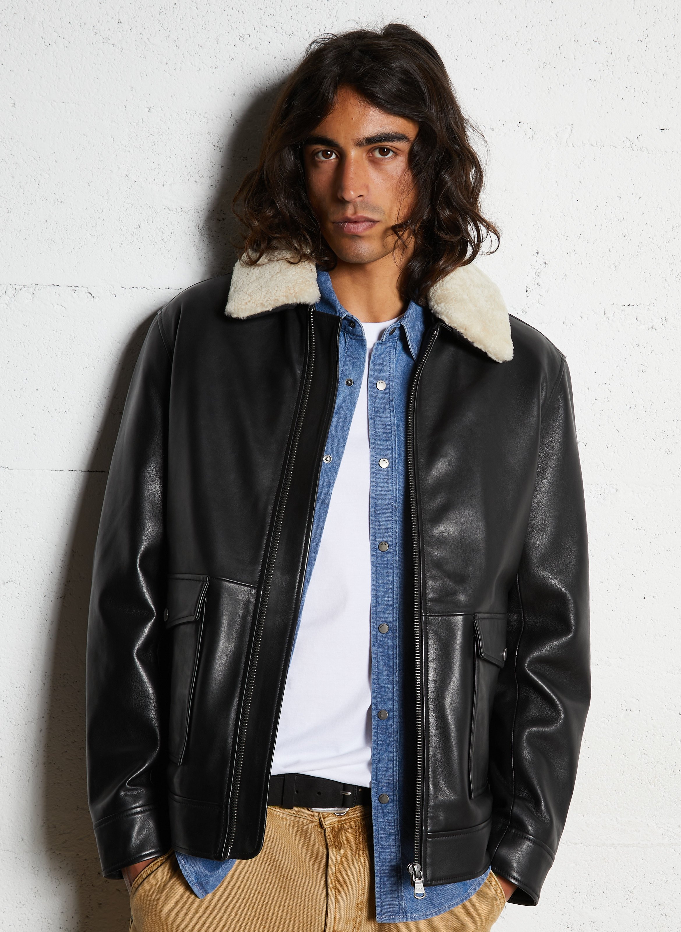 Gerade Lederjacke IKKS Schwarz