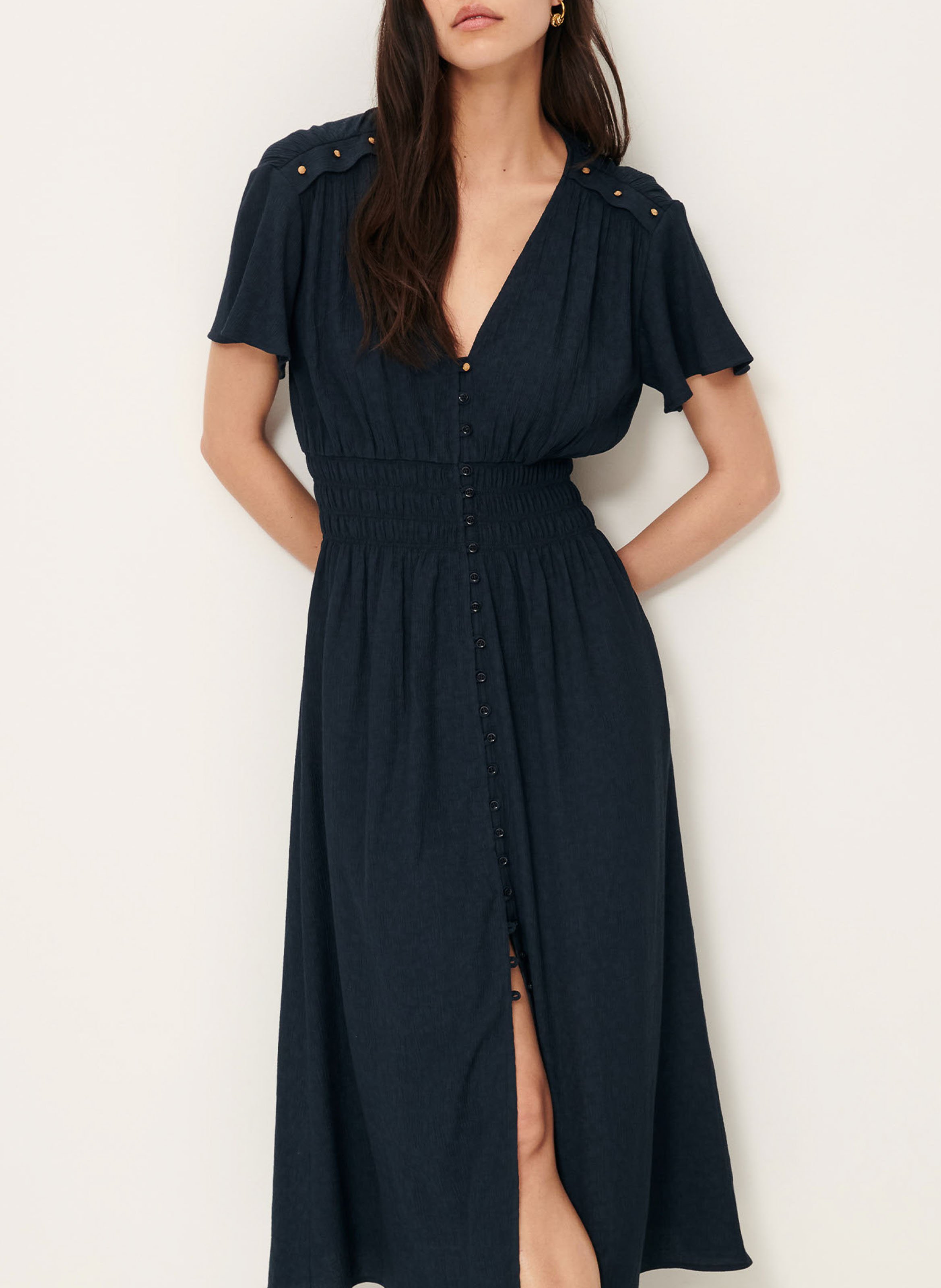 Long V-neck dress SESSUN Blue