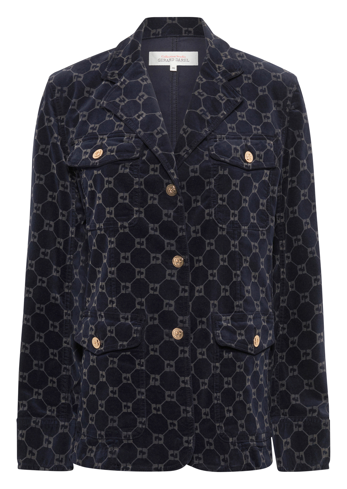 Straight cotton-blend jacket with classic collar GERARD DAREL Blue