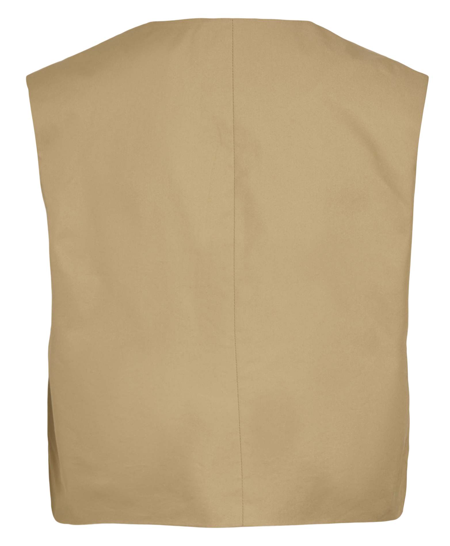 Top col rond en coton mélangé ROUGE EDIT Beige