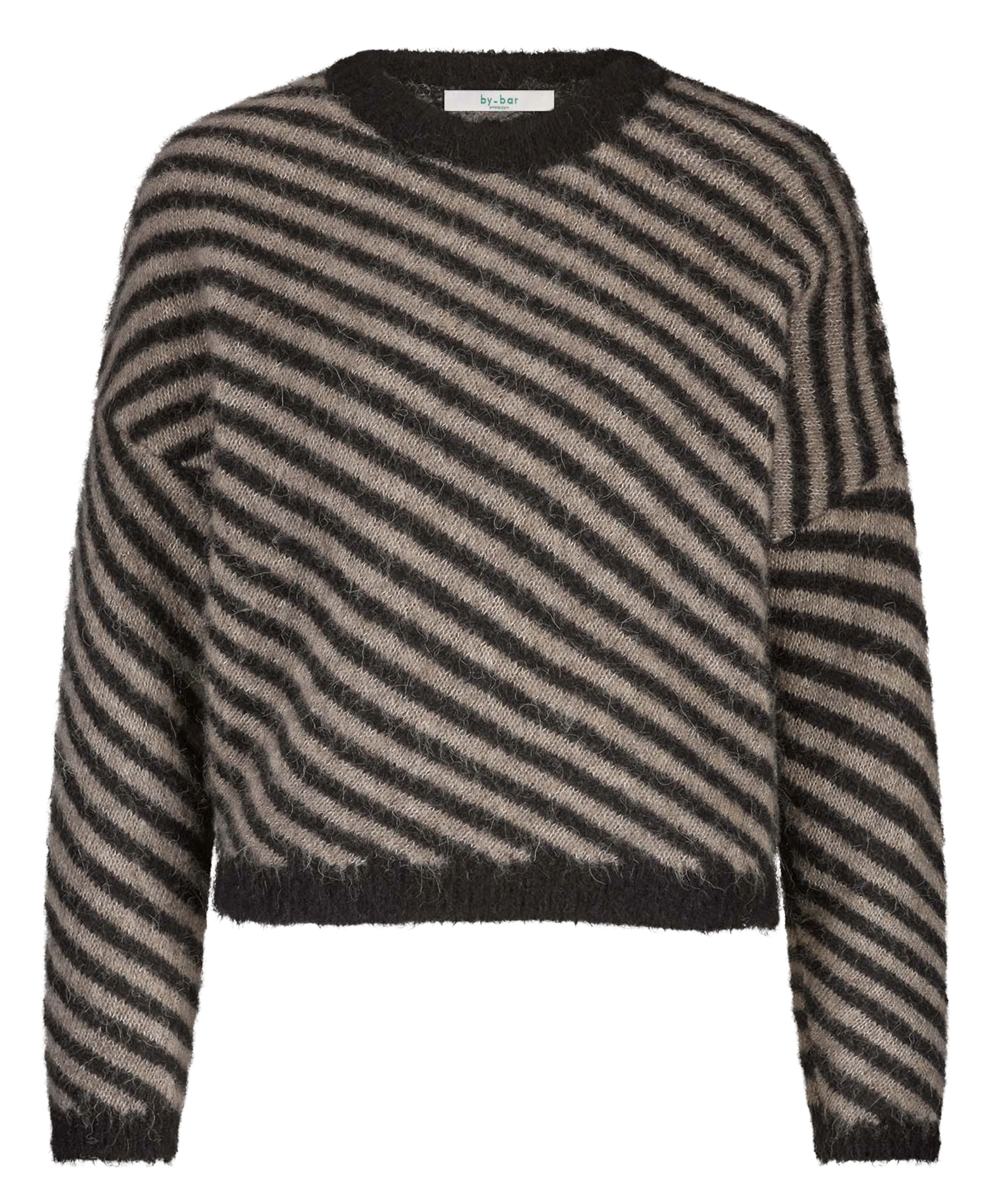 Oversized trui met ronde hals, wolblend BY BAR Beige