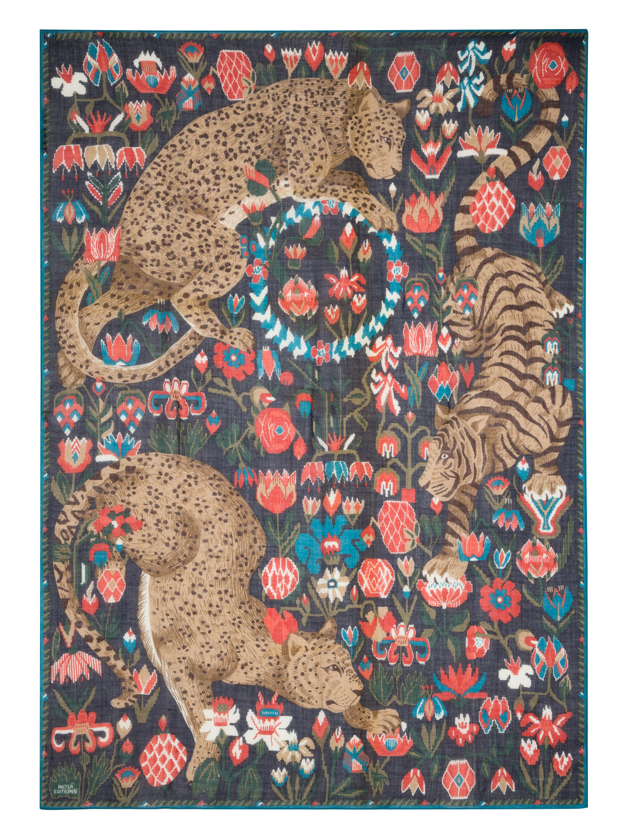 Printed floaty wool scarf INOUI EDITIONS Multicolored