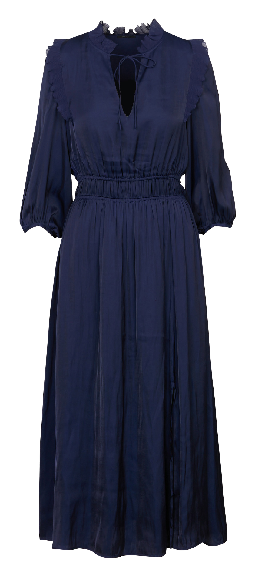 Printed V-neck satin midi dress IKKS Blue