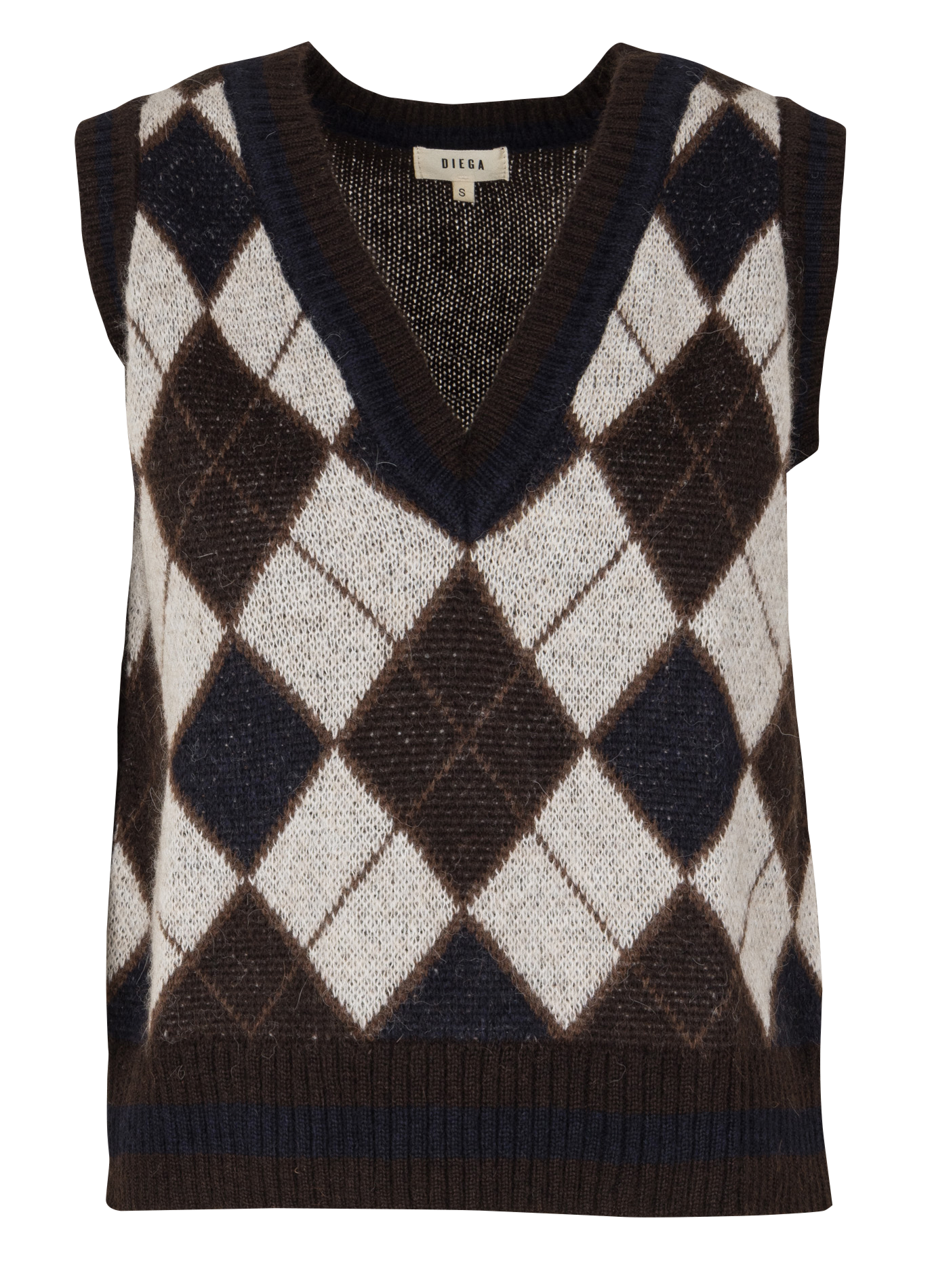 Pull oversize col V  DIEGA Bleu