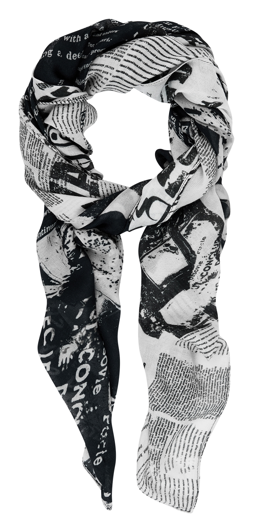 Foulard rectangulaire journal DESIGUAL Noir