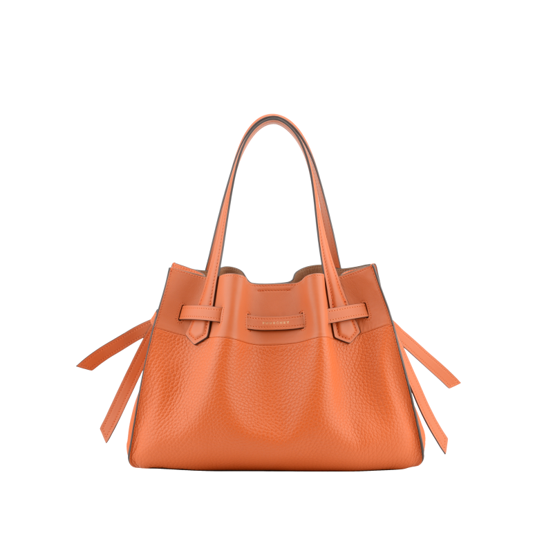 Handbag - cowhide leather POURCHET Orange