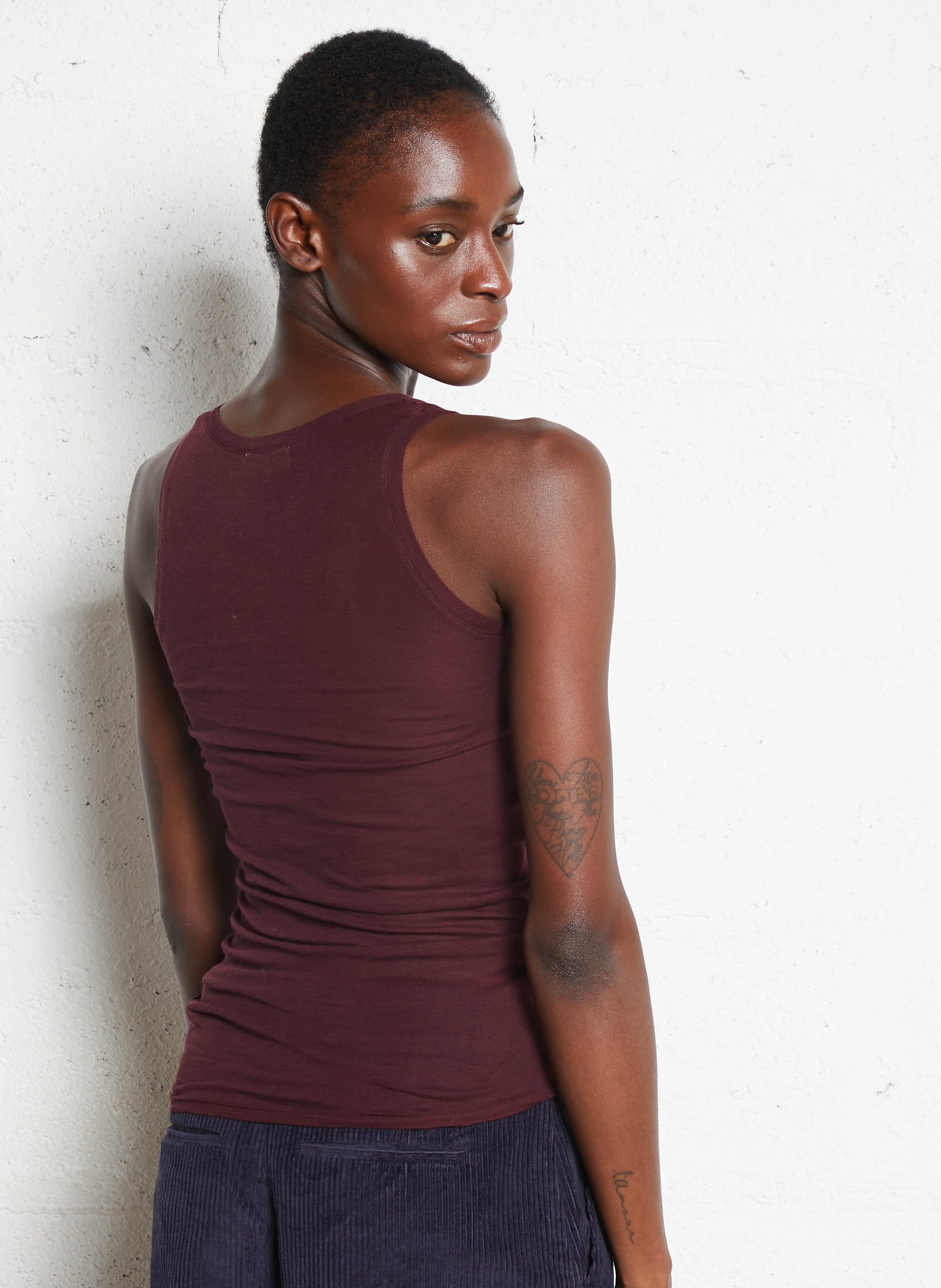 Round-neck cotton tank top AMERICAN VINTAGE Purple