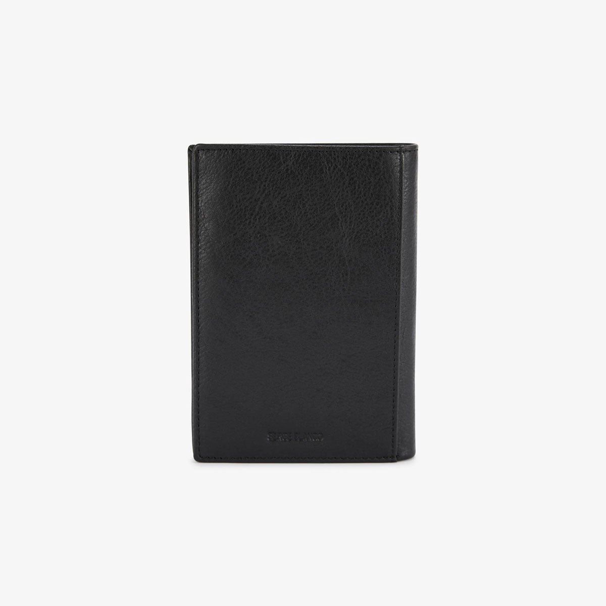 Vertical leather wallet with embossed logo SERGE BLANCO Black