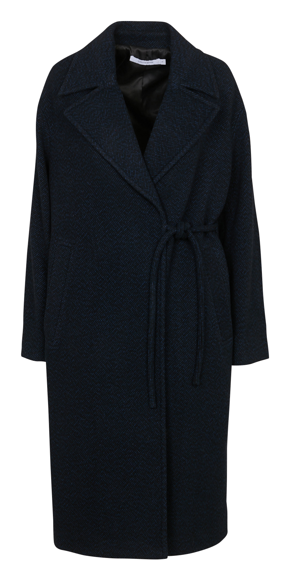 Manteau mi-long chiné avec liens LA FEE MARABOUTEE Bleu