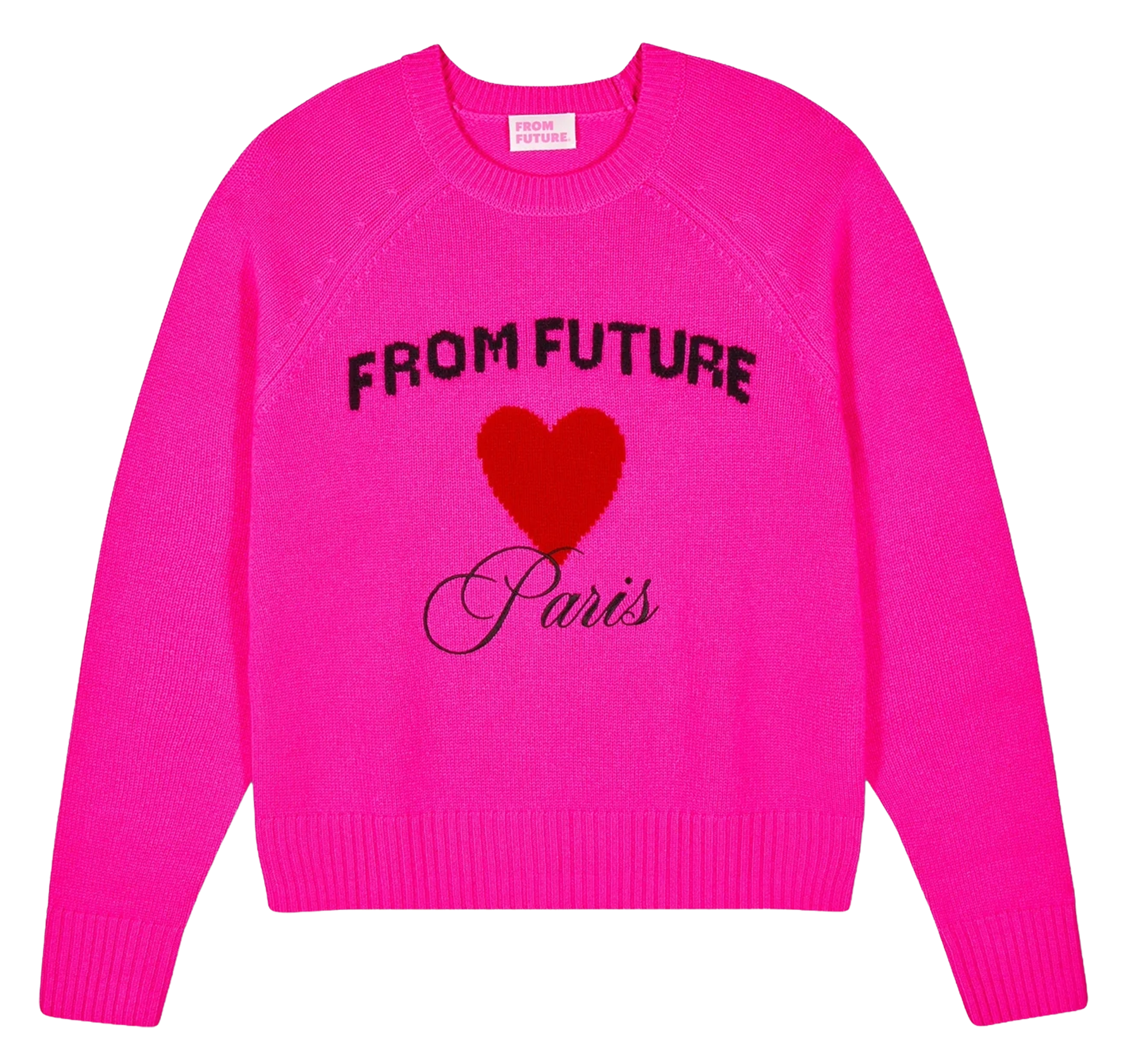 Pull droit en cachemire imprimé FROM FUTURE Rose