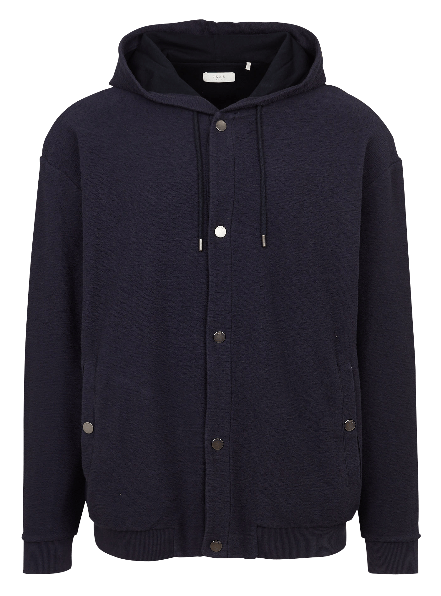 Buttoned hooded solid knit cardigan IKKS Blue