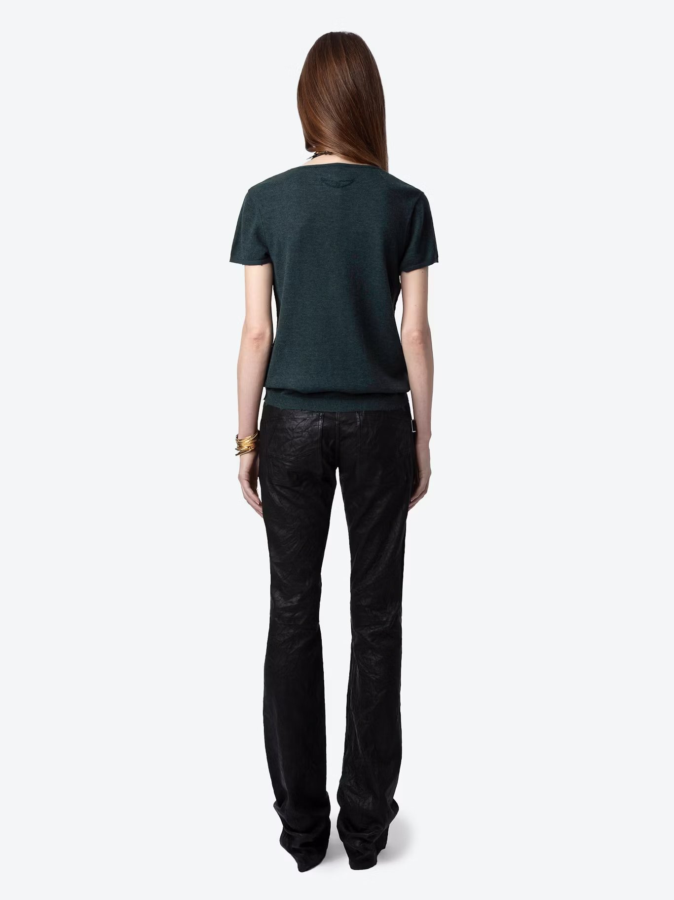 Top col tunisien droit en cachemire ZADIG&VOLTAIRE Vert