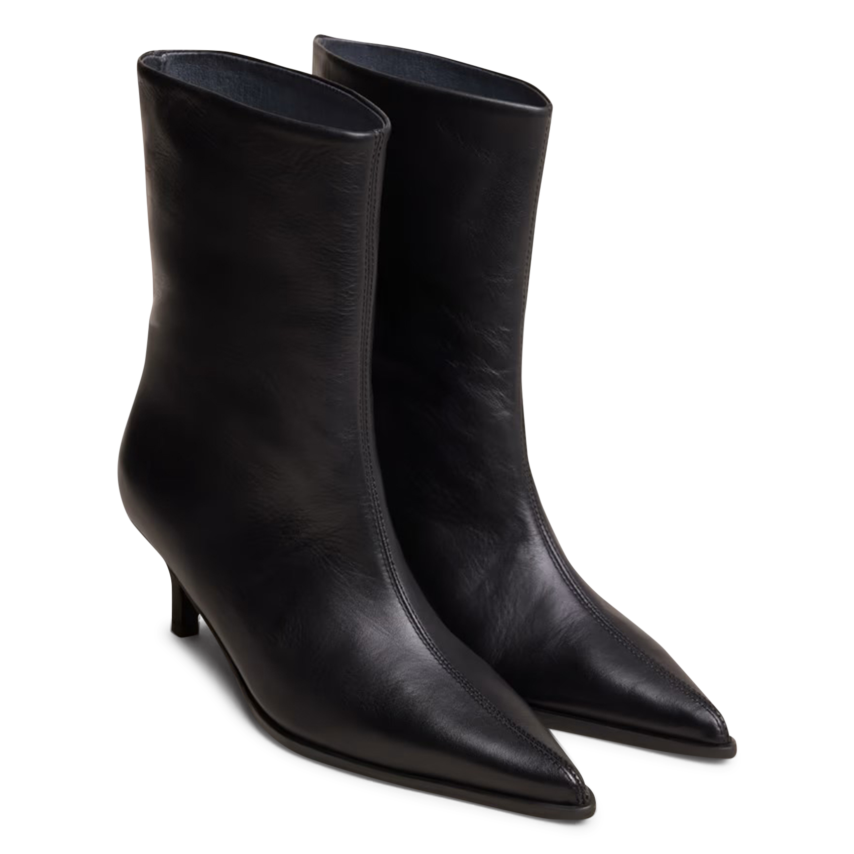 - 100% leather, - Round toes, - Inner zip fastening, - Heel height: 9 cm. JONAK Black