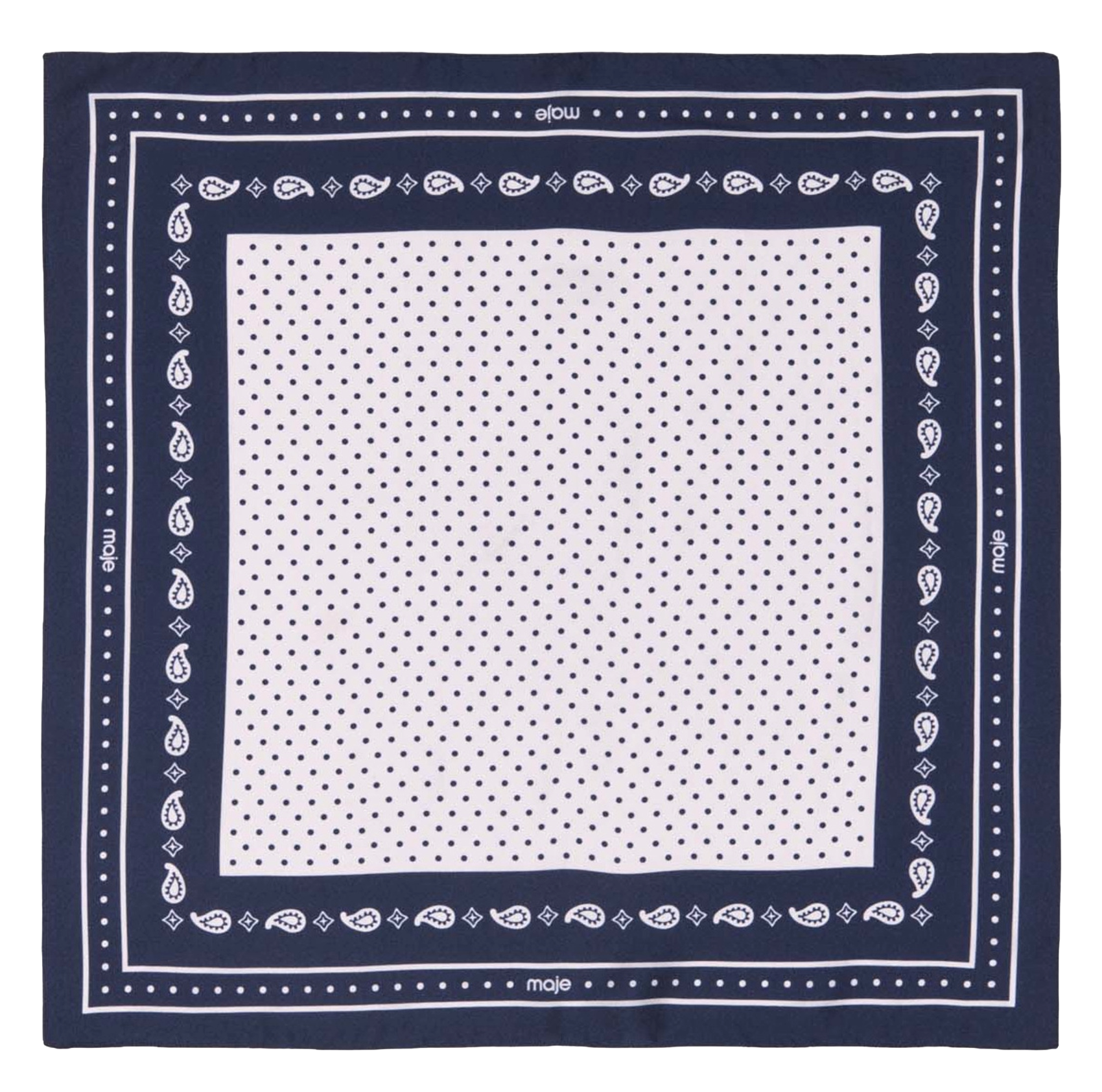 Bandanna en twill de soie MAJE Bleu