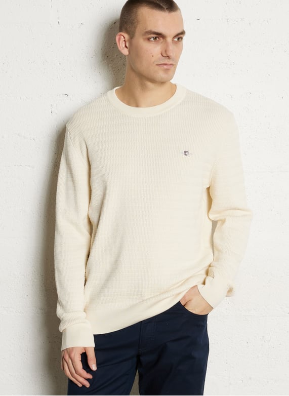 Pull à col rond pour homme - Pull vintage à col roulé - Pull rayé uni, My9151 Blanc, S Pull à col rond pour homme - Pull vintage à col roulé - Pull rayé uni, My9151 Blanc, S
