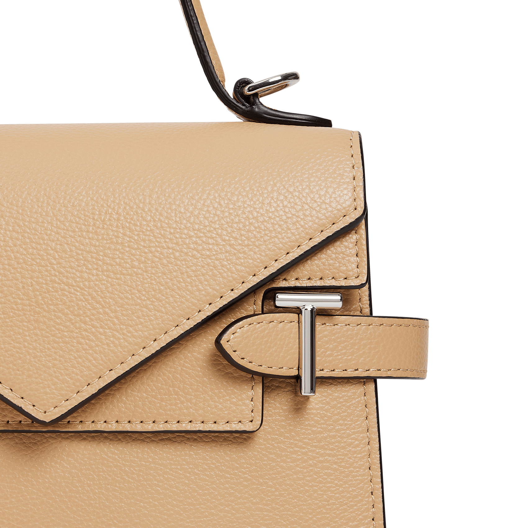 A-line leather skirt Beige