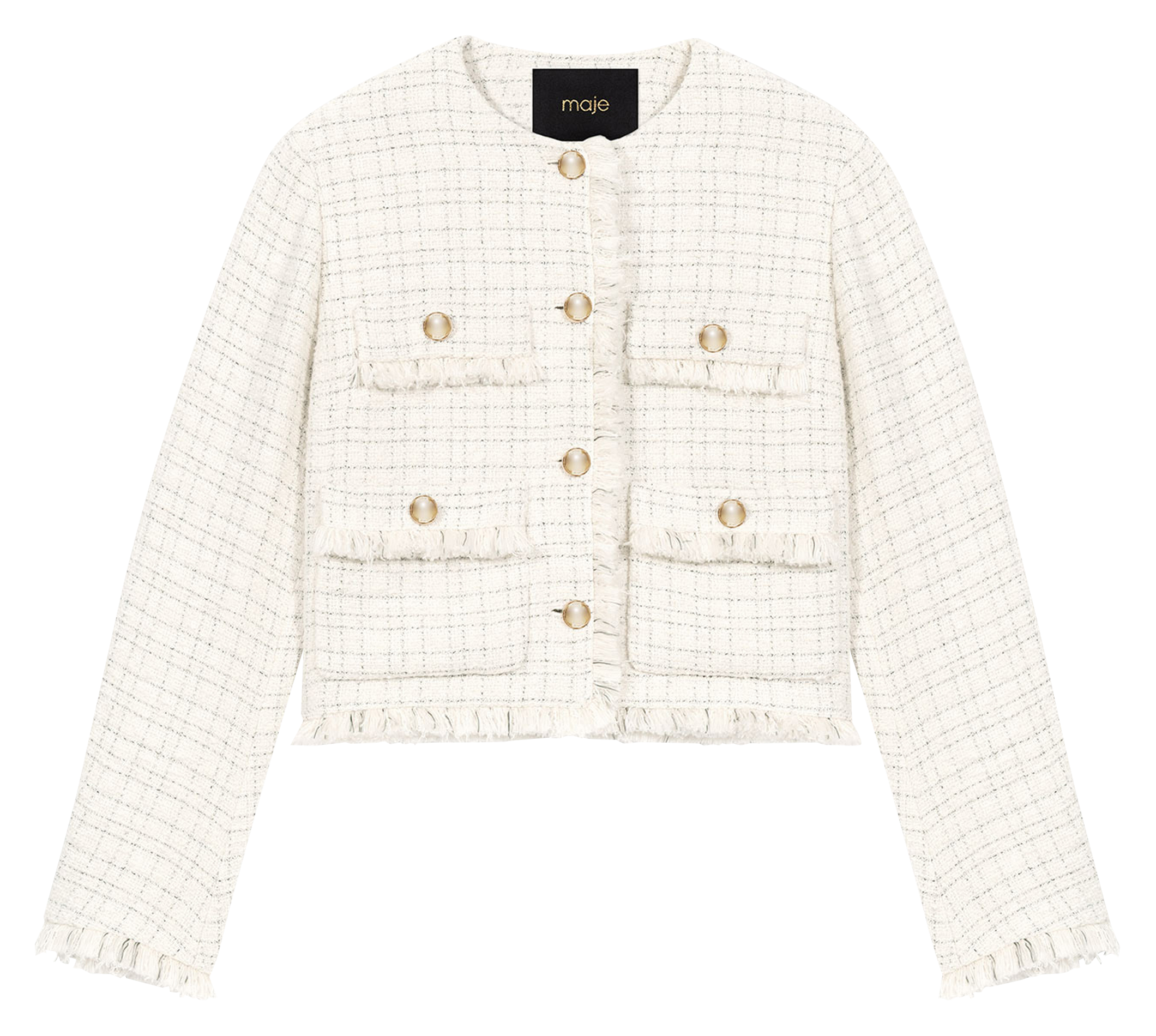 Cotton-blend jacket with Victorian collar MAJE Beige
