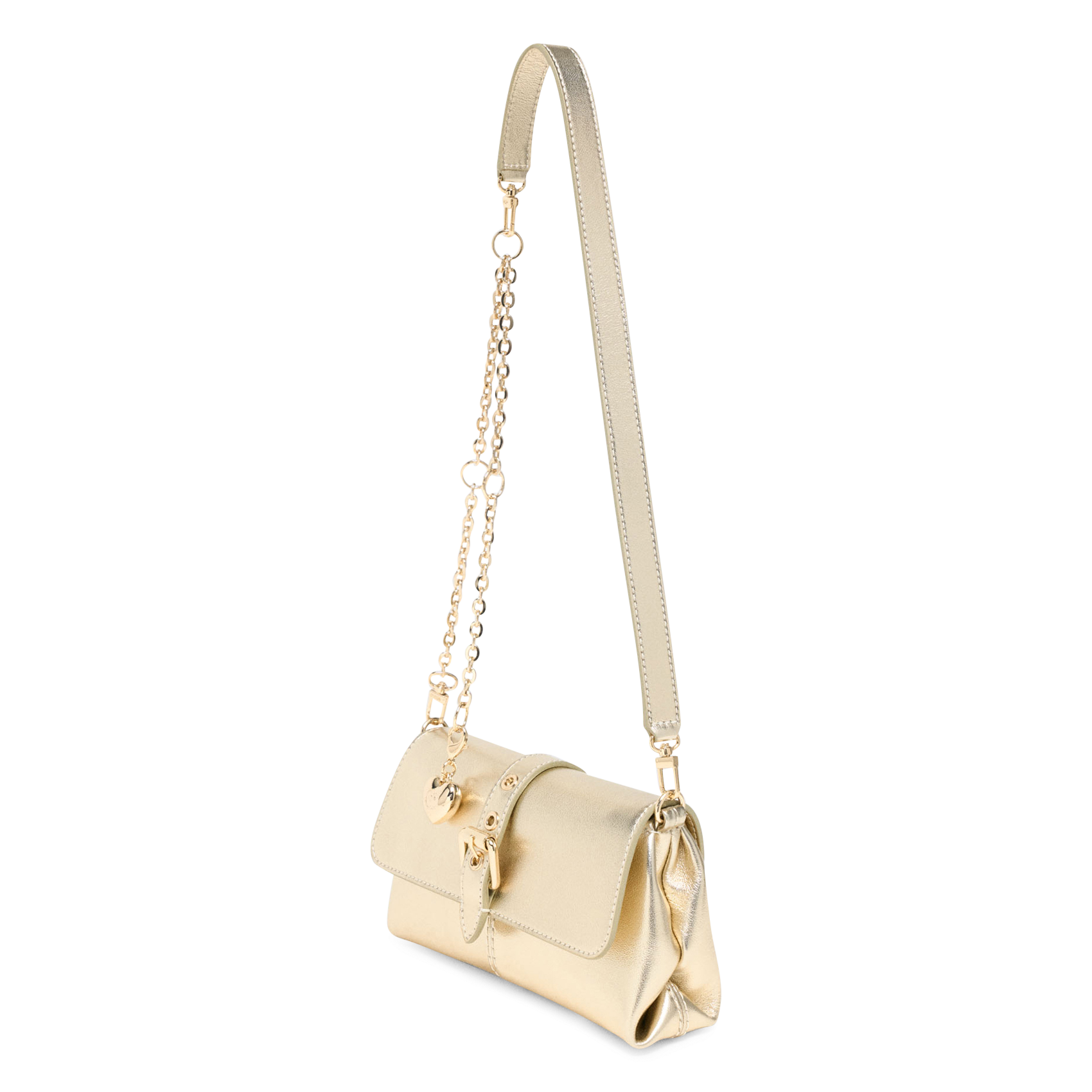 Leren clutch MAJE Goudkleurig