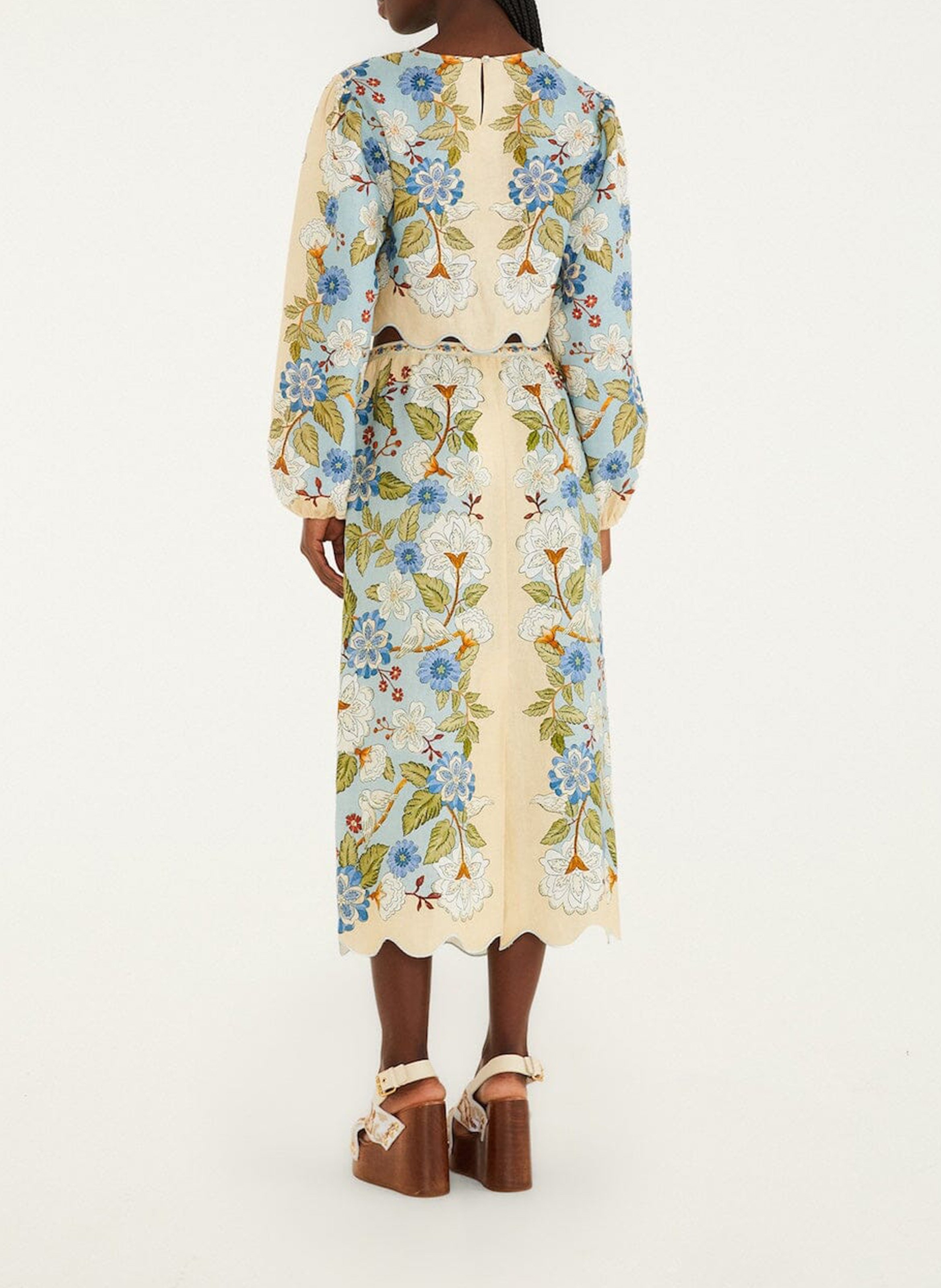 Midi-Leinenrock FARM RIO Blau