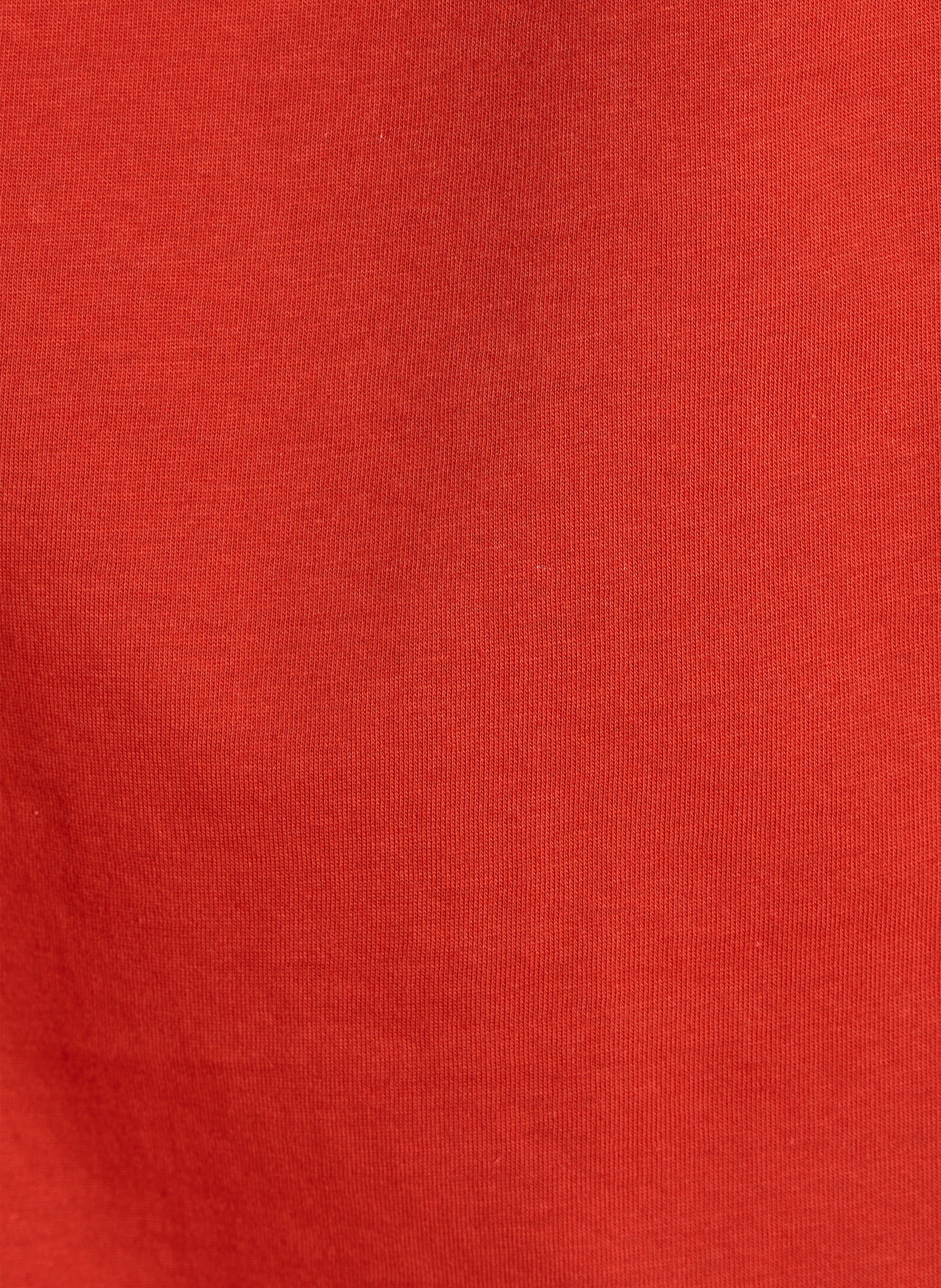Tee-shirt ample col V en coton bio LA FEE MARABOUTEE Rouge
