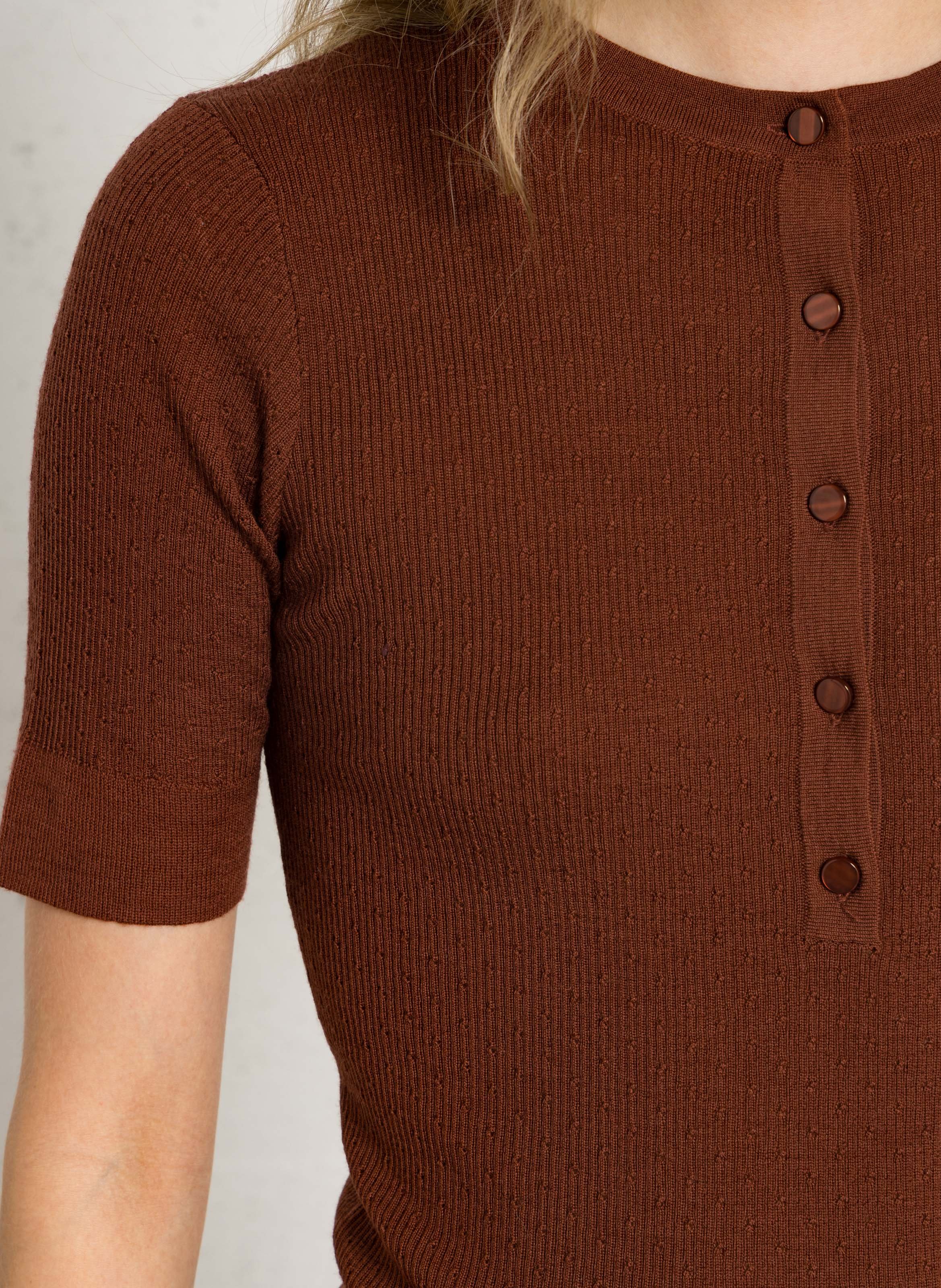Pull moulant en laine PETITE MENDIGOTE Marron