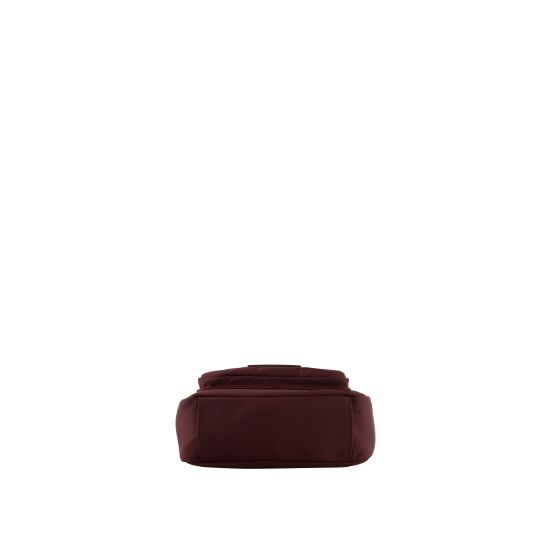 Crossbody bag in canvas trimmed with leather POURCHET Red