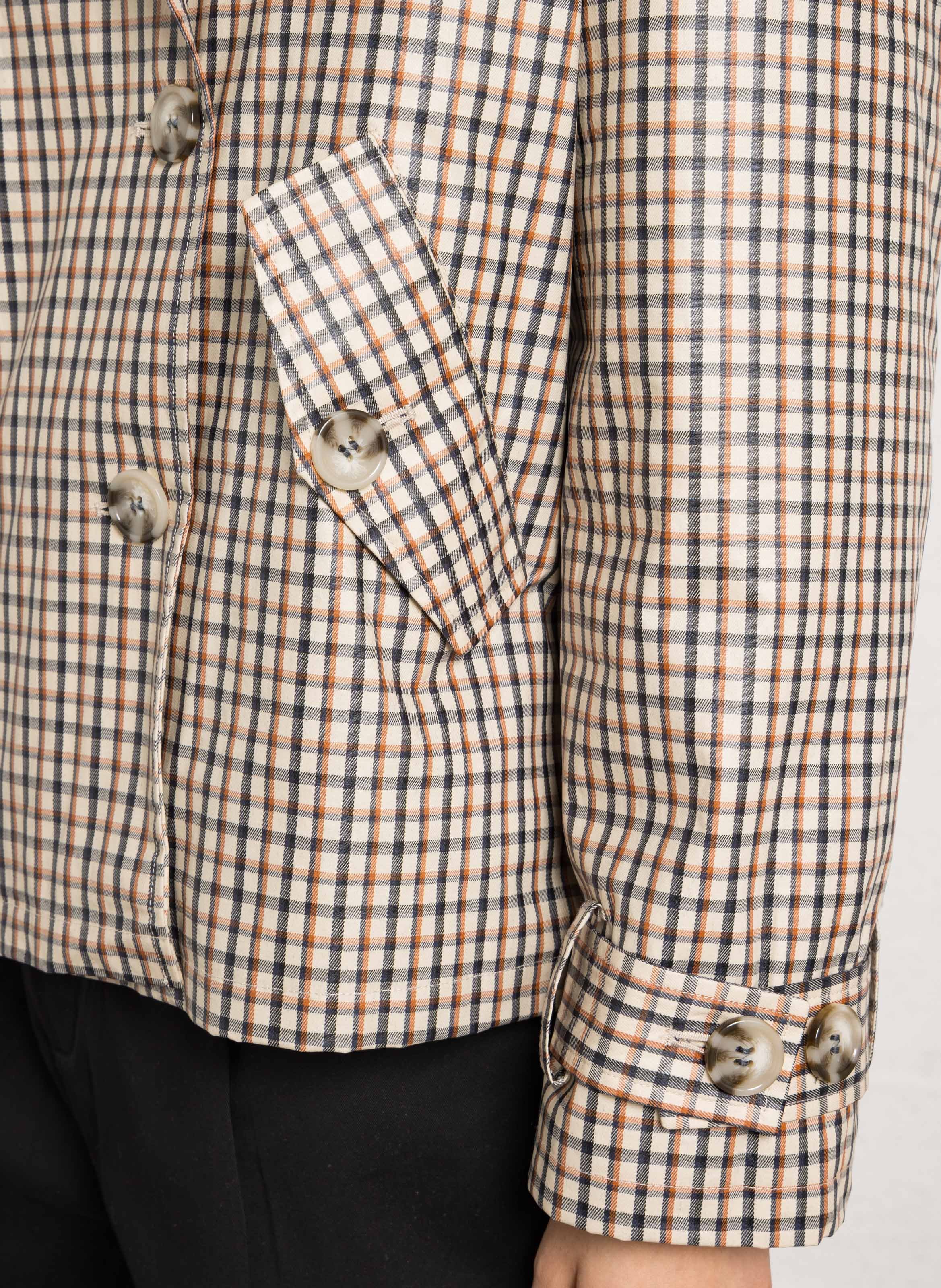 Oversized jas met klassieke kraag in bedrukte katoen LEON & HARPER Beige