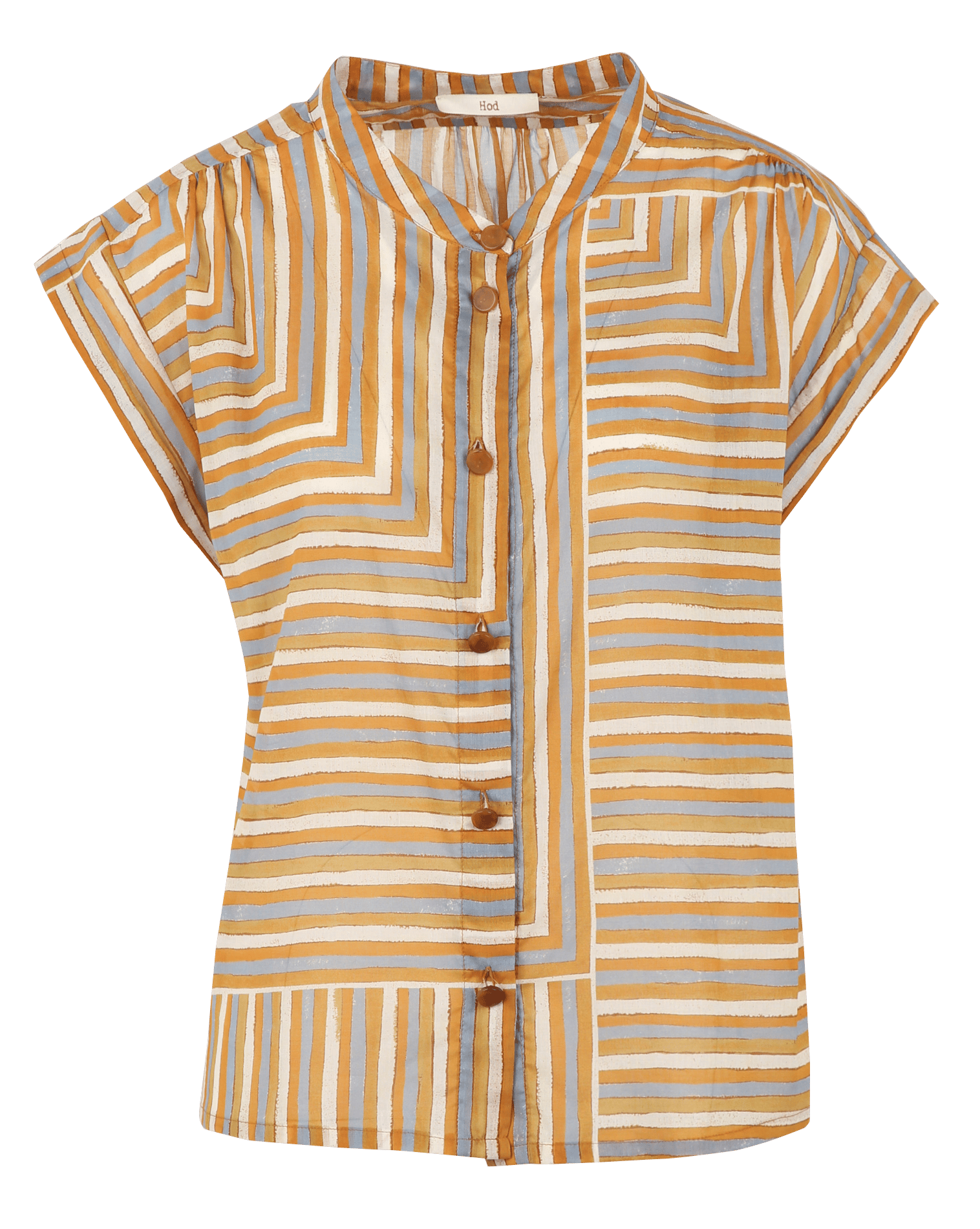 Weite Bluse aus Baumwoll-Mix mit Mao-Kragen HOD PARIS